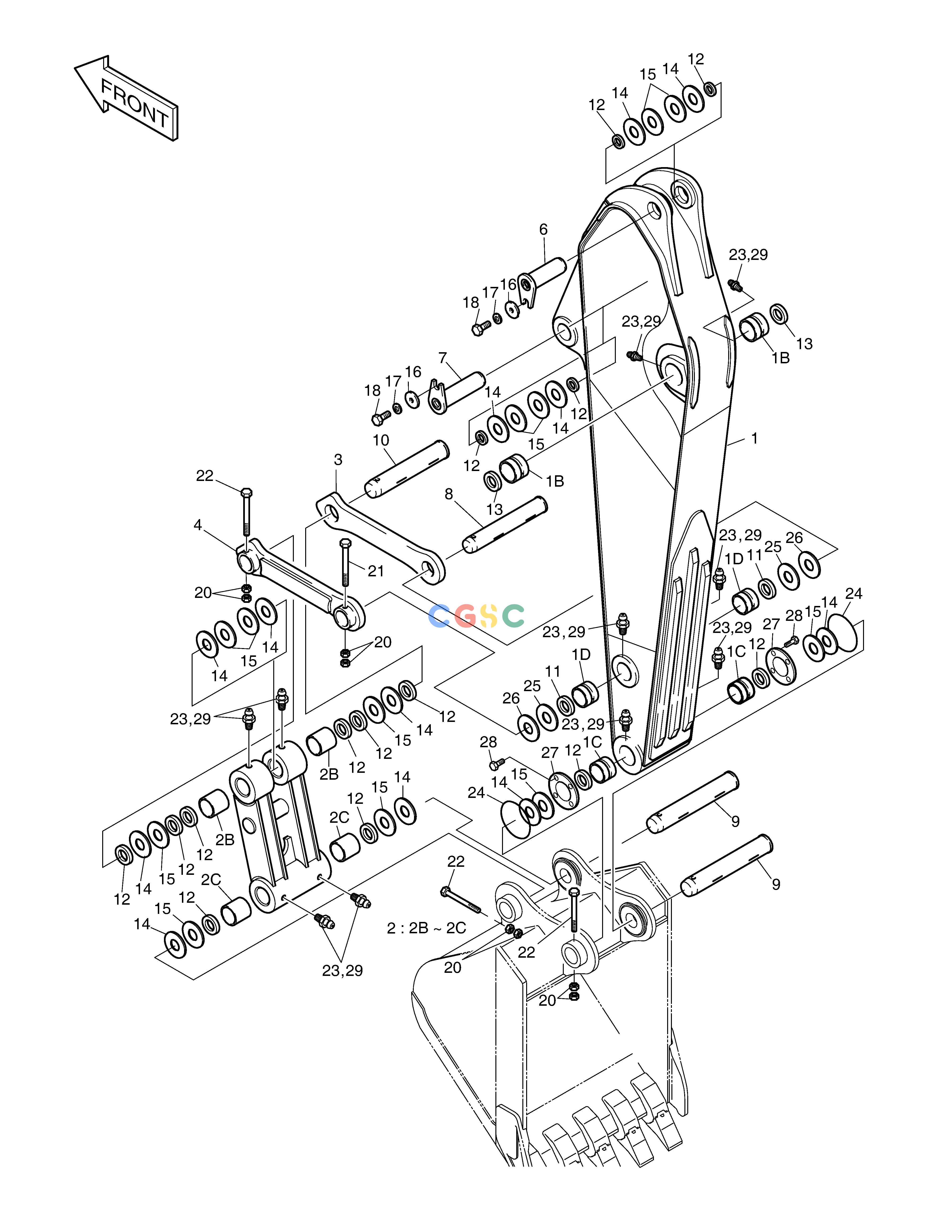 斗山零件查询ARM-2.6m(HEAVY DUTY) SOLAR 340LC-V Doosan parts catalog online