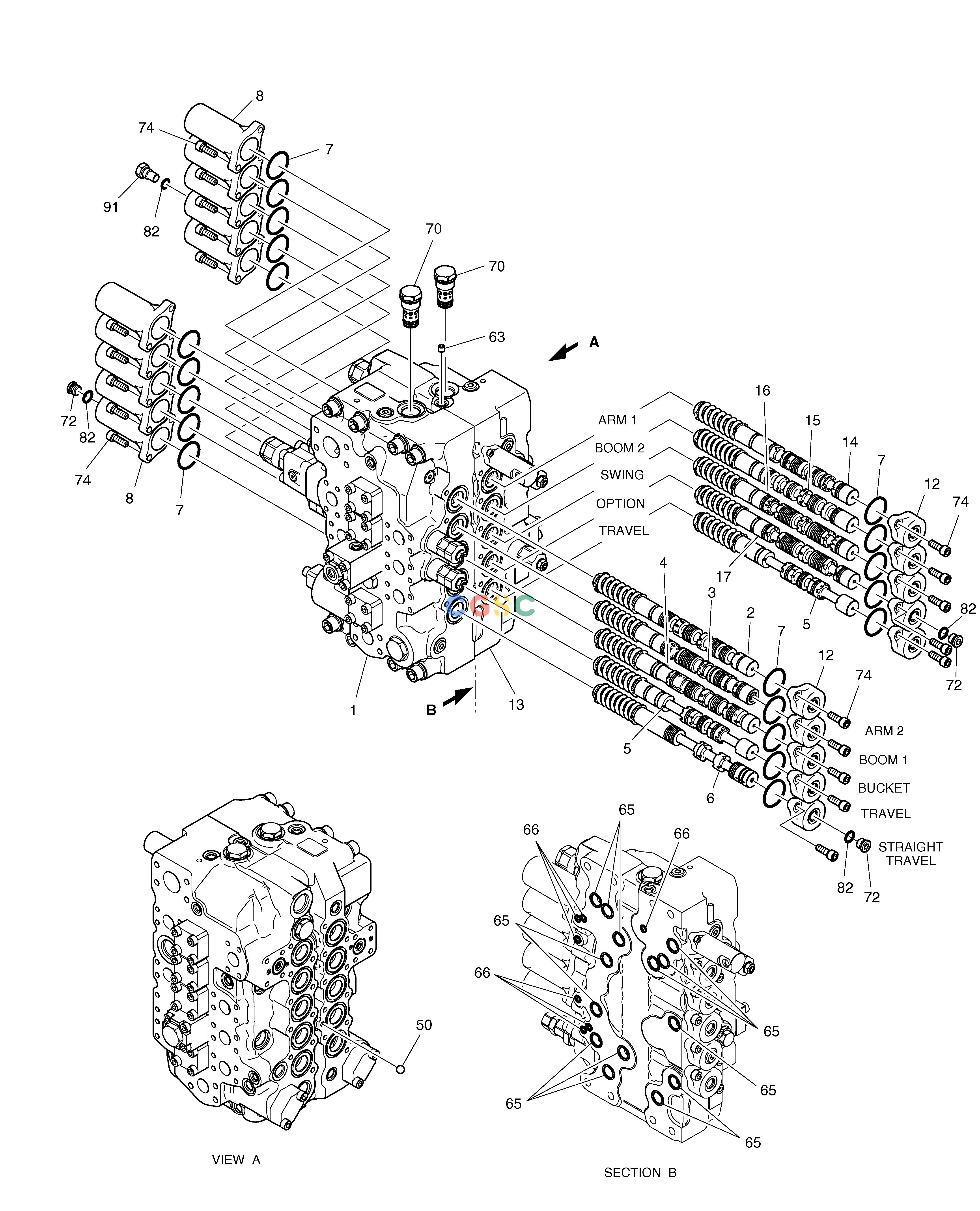 斗山零件查询CONTROL VALVE(2) - KVMG270 SOLAR 225LC-V Doosan parts catalog online