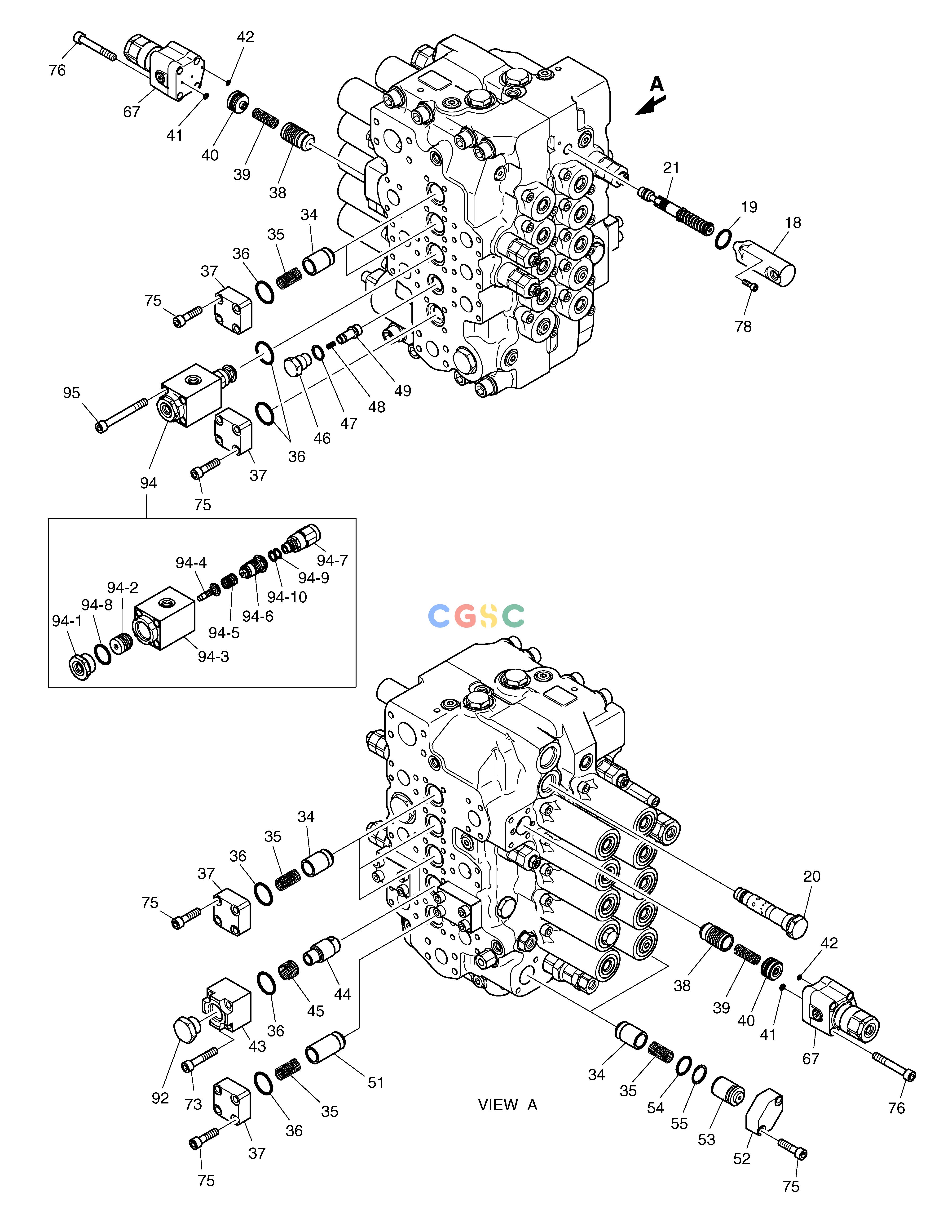 斗山零件查询CONTROL VALVE(3) - KVMG270 SOLAR 225LC-V Doosan parts catalog online