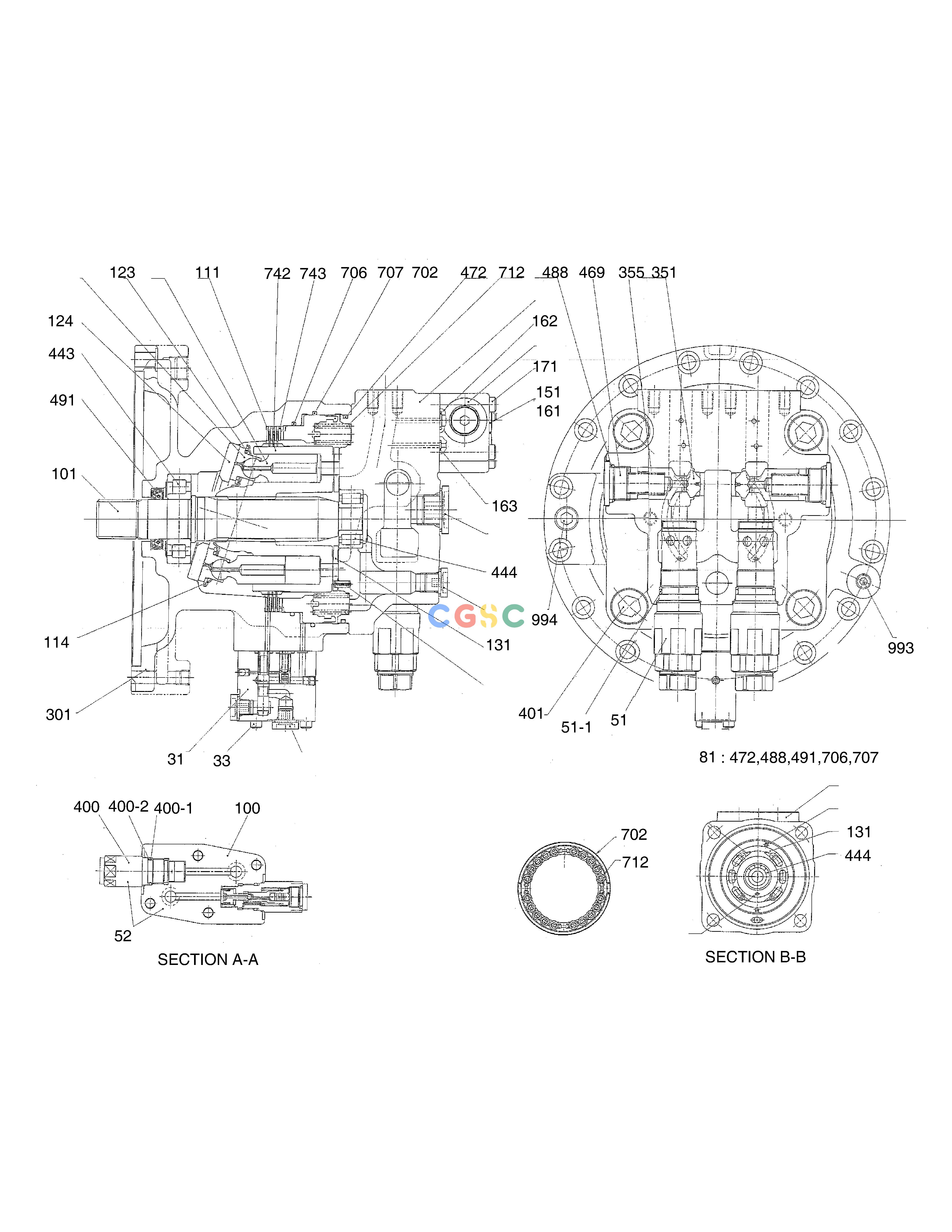 斗山零件查询SWING MOTOR - OPTION SOLAR 225LC-V Doosan parts catalog online