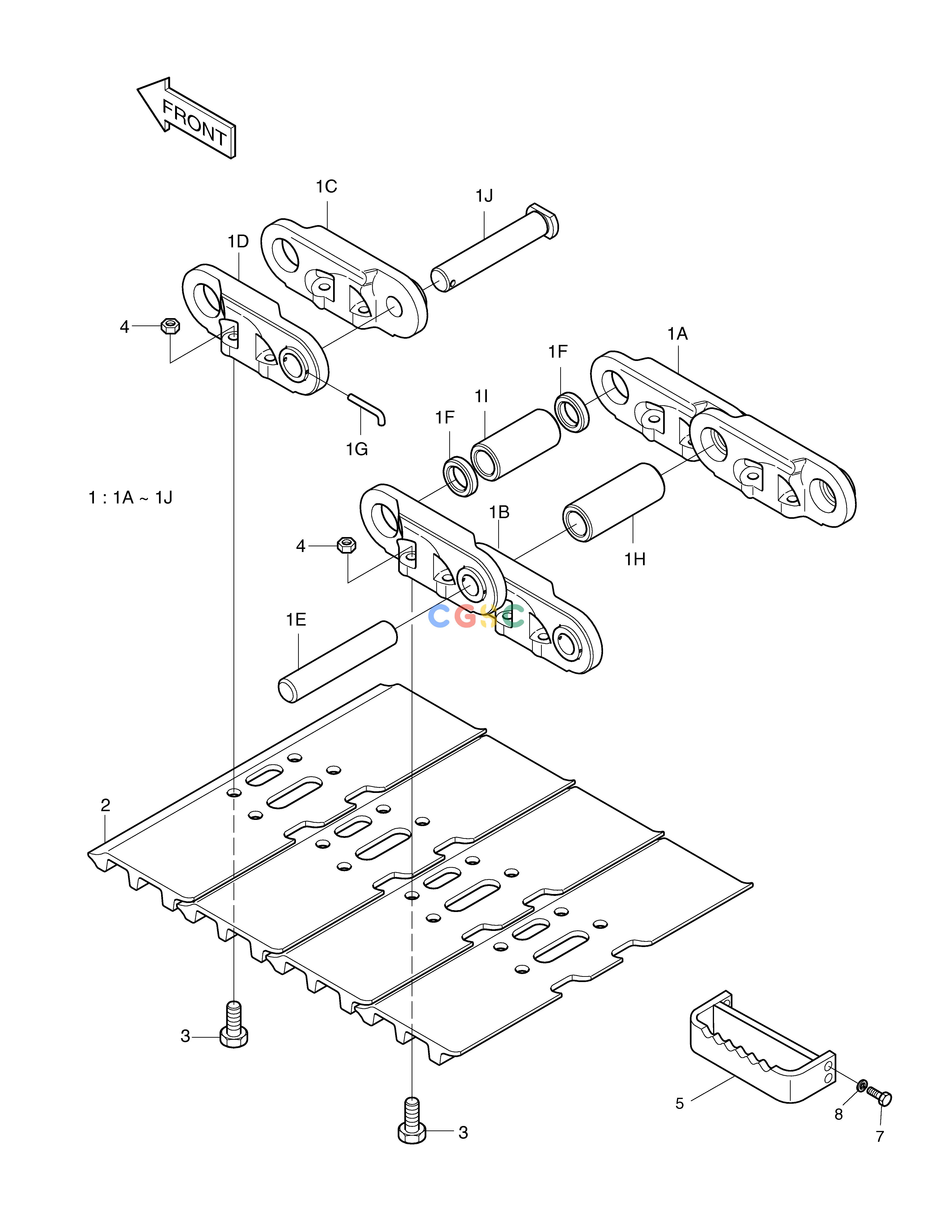 斗山零件查询TRACK SHOE ASS'Y-800G SOLAR 225LC-V Doosan parts catalog online