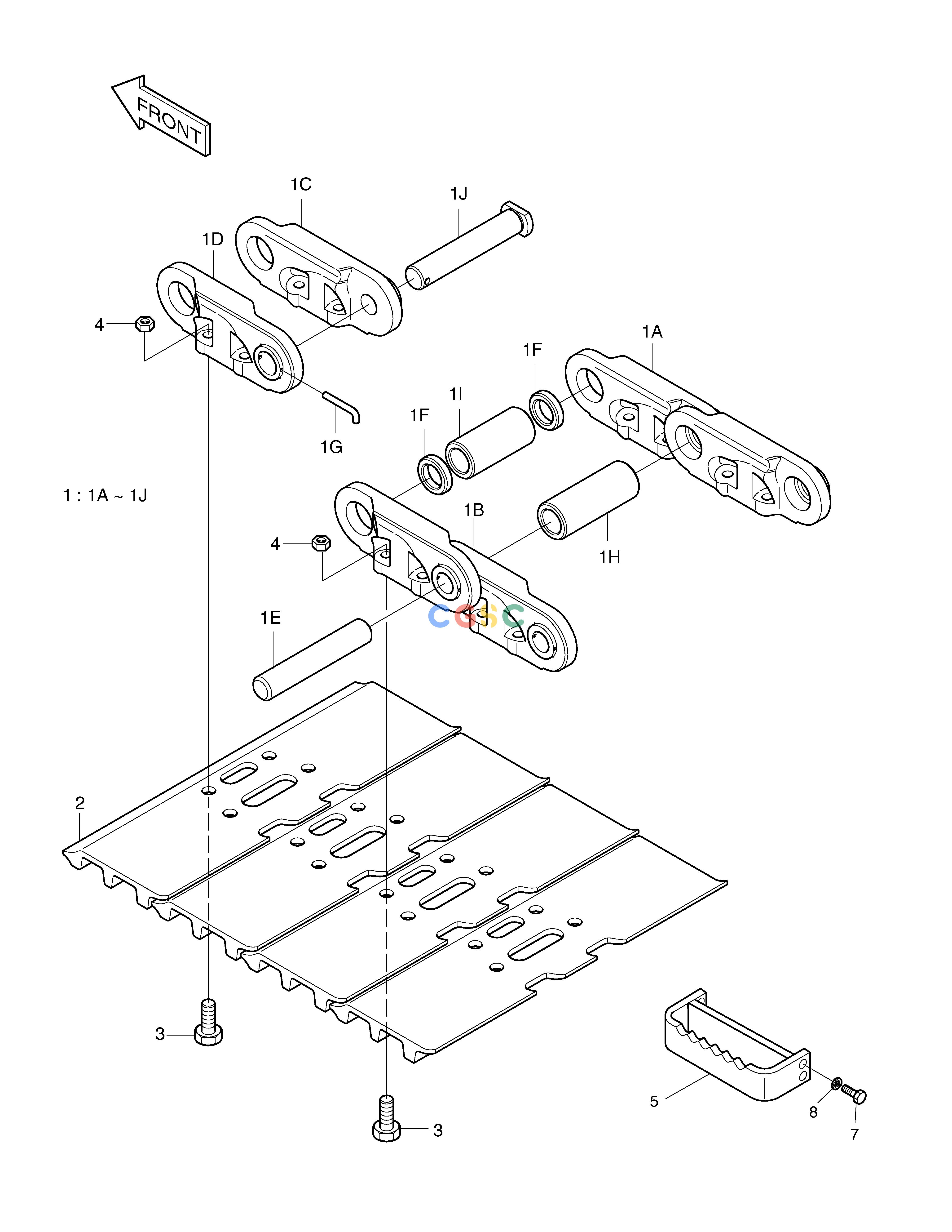 斗山零件查询TRACK SHOE ASS'Y-900G SOLAR 225LC-V Doosan parts catalog online