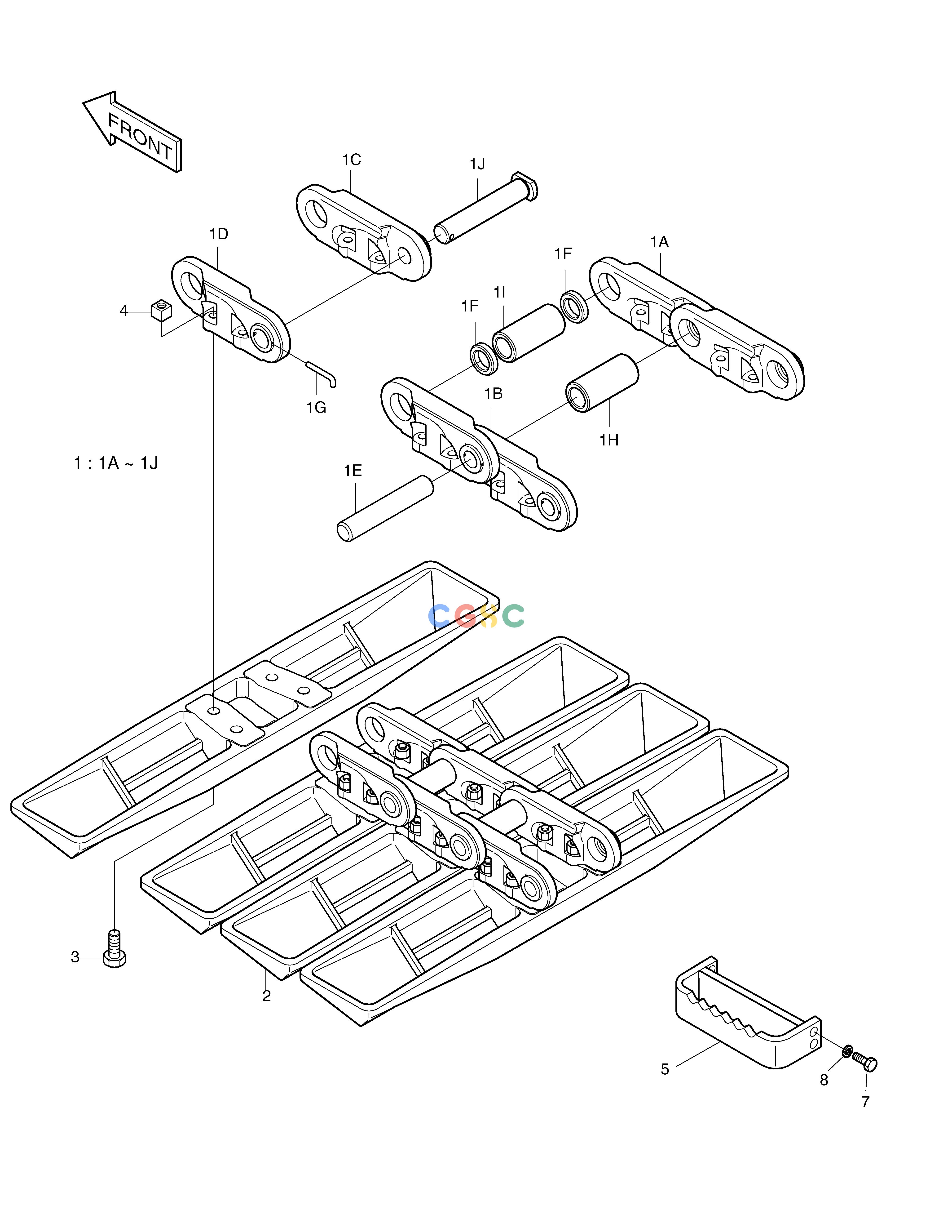 斗山零件查询TRACK SHOE ASS'Y-910T SOLAR 225LC-V Doosan parts catalog online