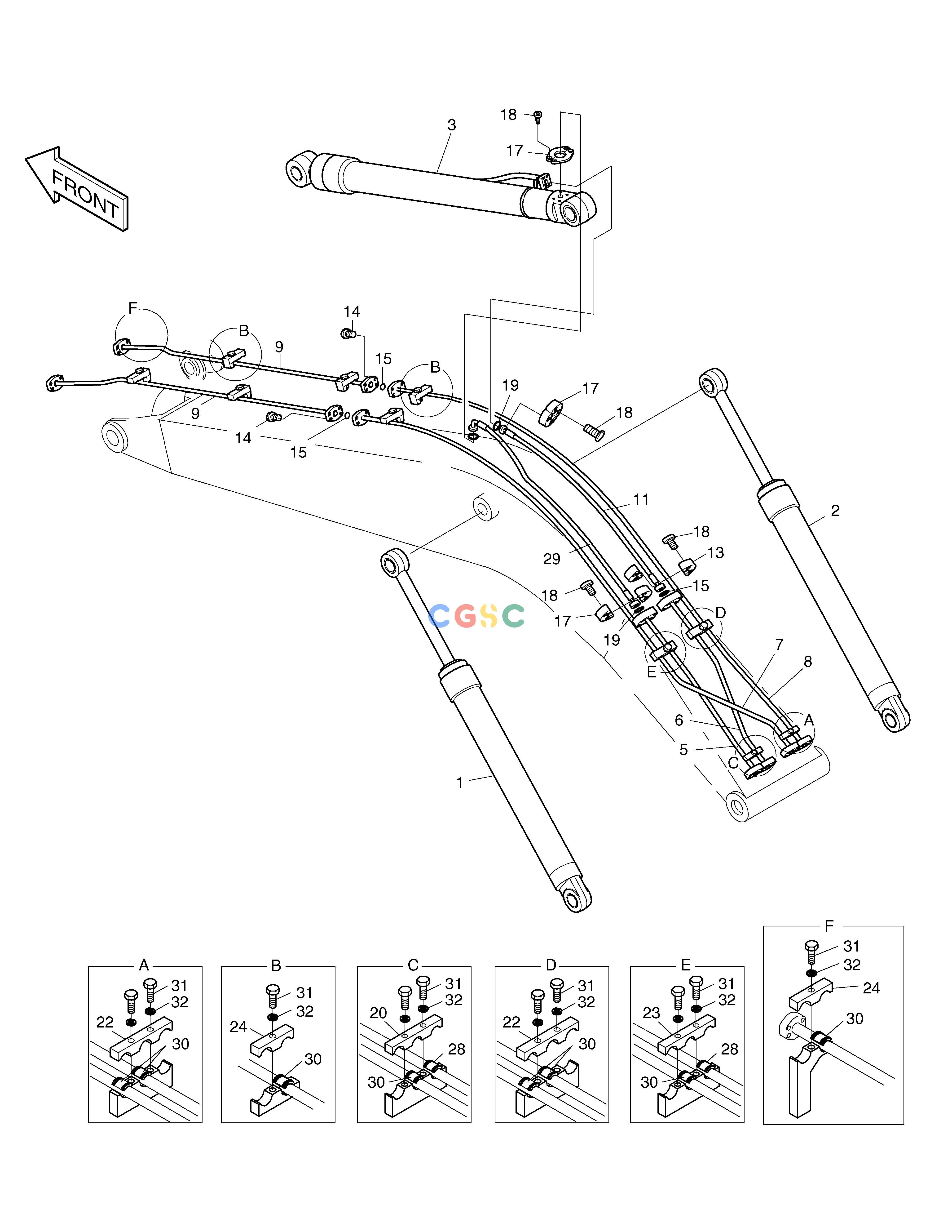 斗山零件查询BOOM PIPING-5.2m SOLAR 225LC-V Doosan parts catalog online