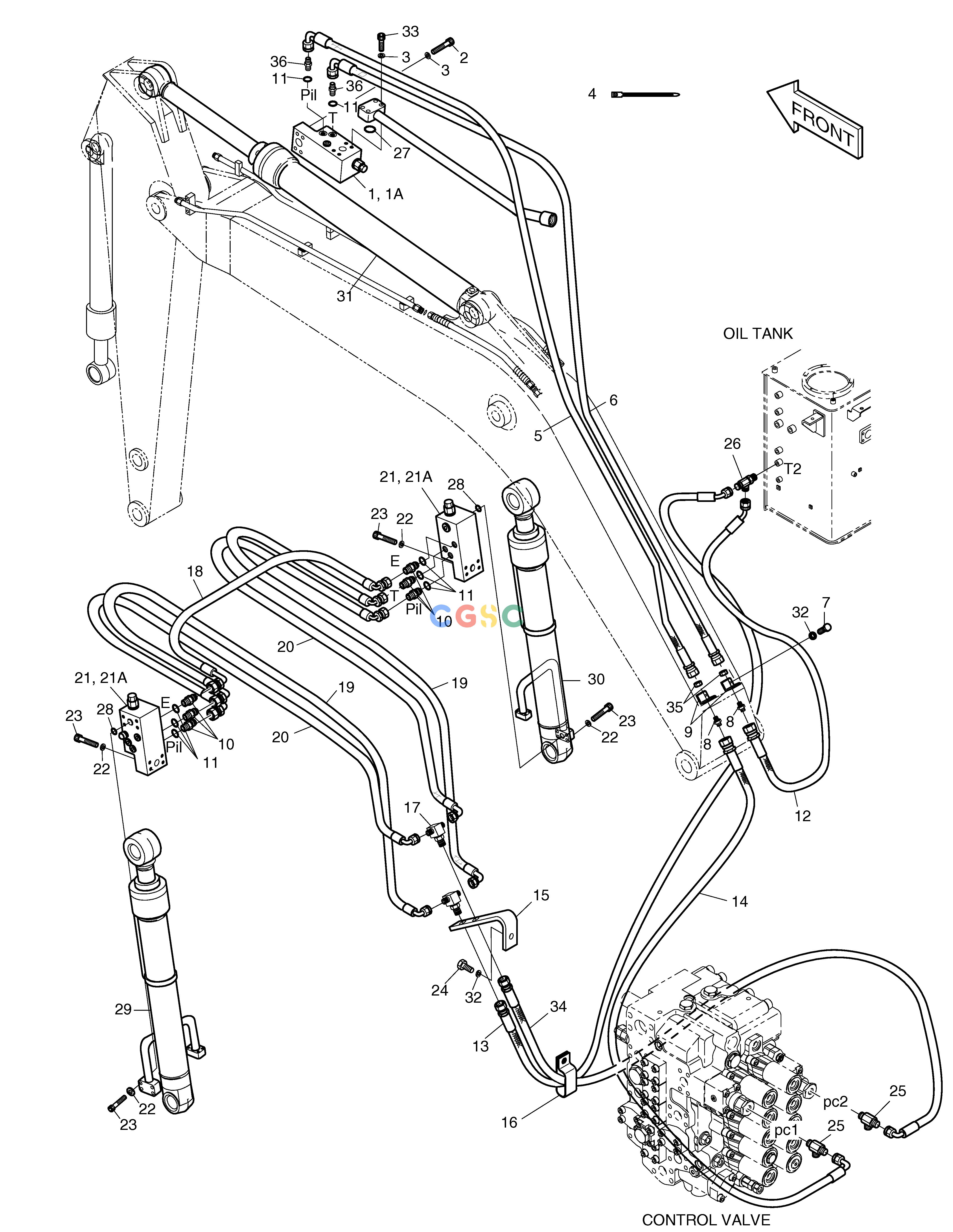 斗山零件查询LOCK VALVE PIPING-BOOM 5.2m SOLAR 225LC-V Doosan parts catalog online