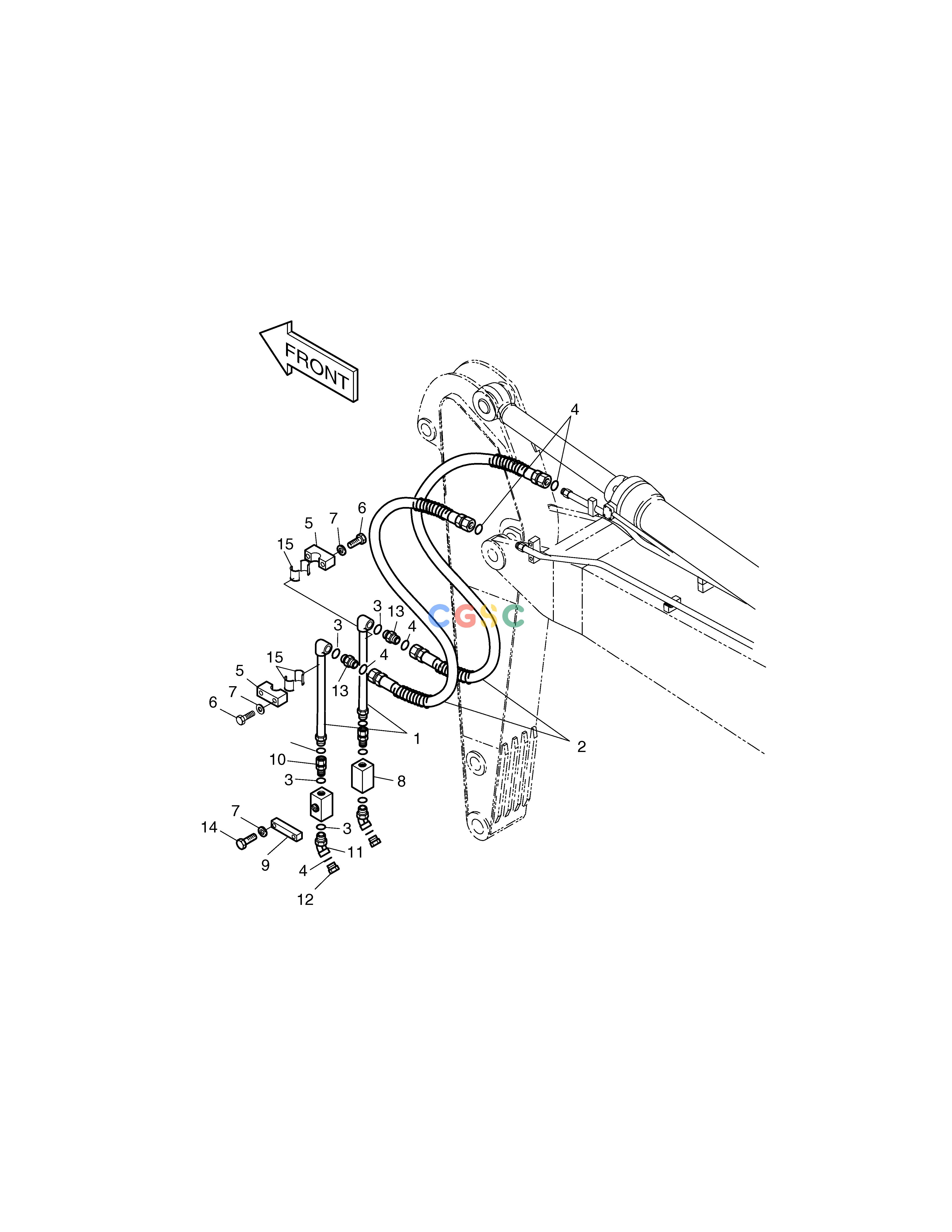 斗山零件查询ARM PIPING-ARM 2.0m(ONE & TWO WAY) SOLAR 225LC-V Doosan parts catalog online