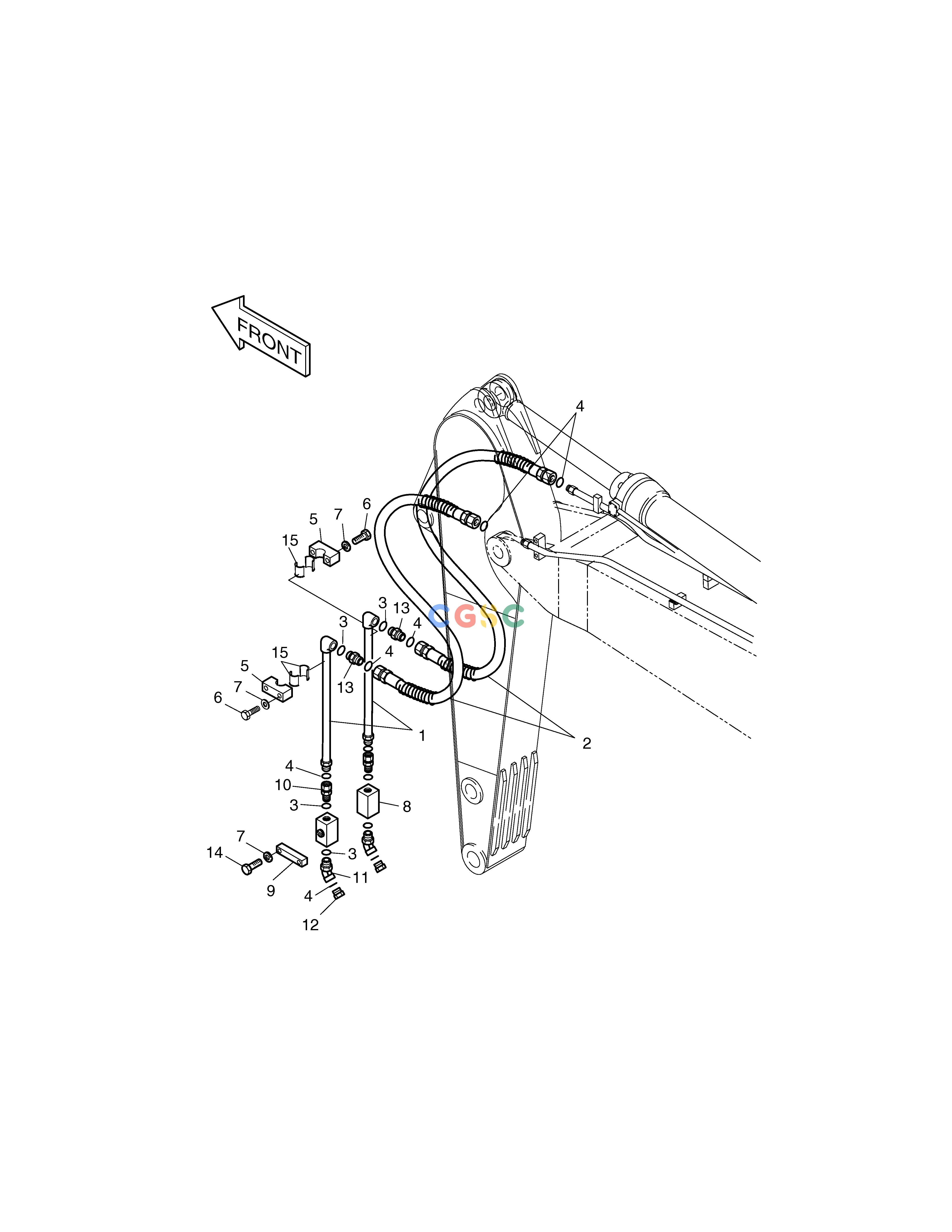 斗山零件查询ARM PIPING-ARM 2.4m(ONE & TWO WAY) SOLAR 225LC-V Doosan parts catalog online