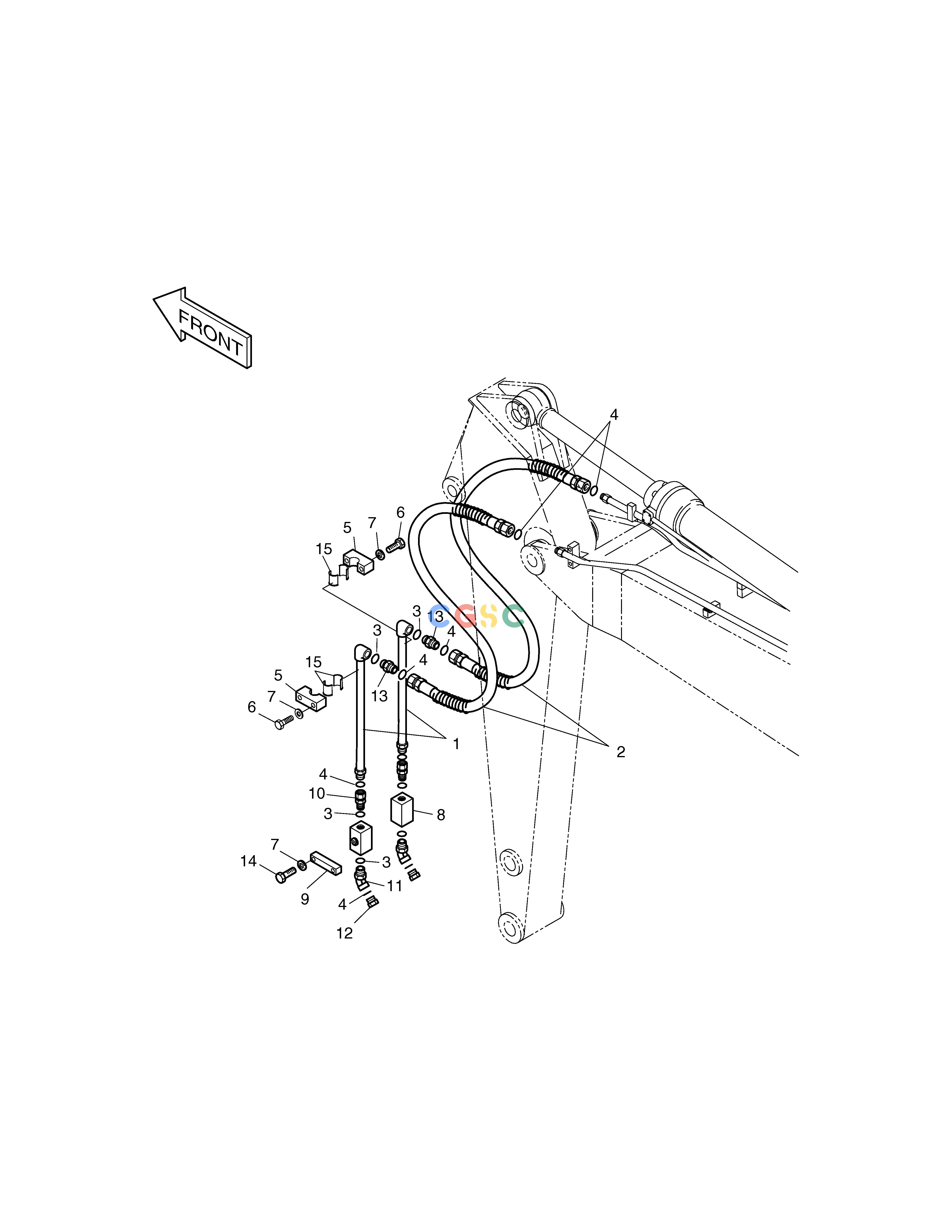 斗山零件查询ARM PIPING-ARM 2.9m(ONE & TWO WAY) SOLAR 225LC-V Doosan parts catalog online