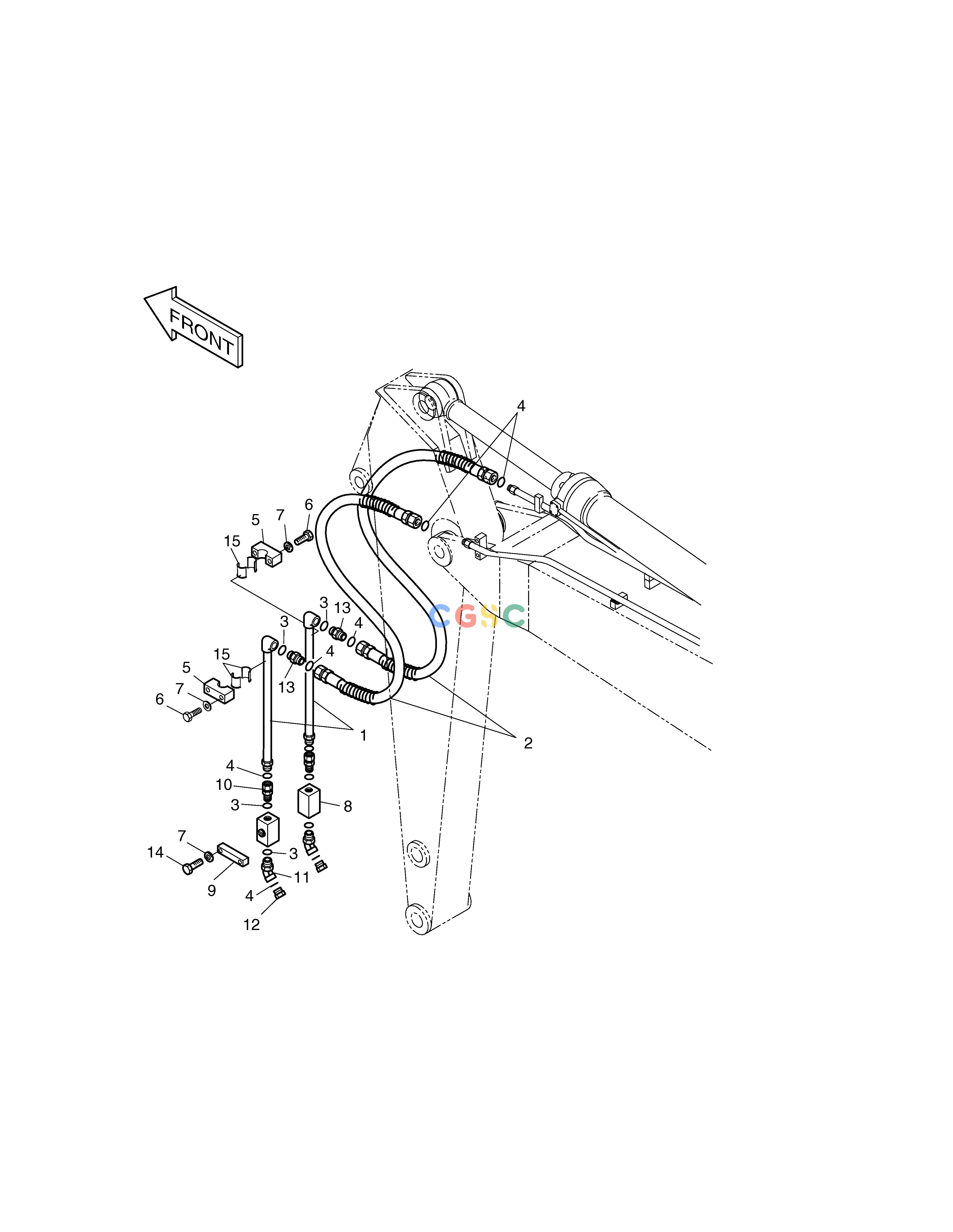 斗山零件查询ARM PIPING-ARM 3.5m(ONE & TWO WAY) SOLAR 225LC-V Doosan parts catalog online