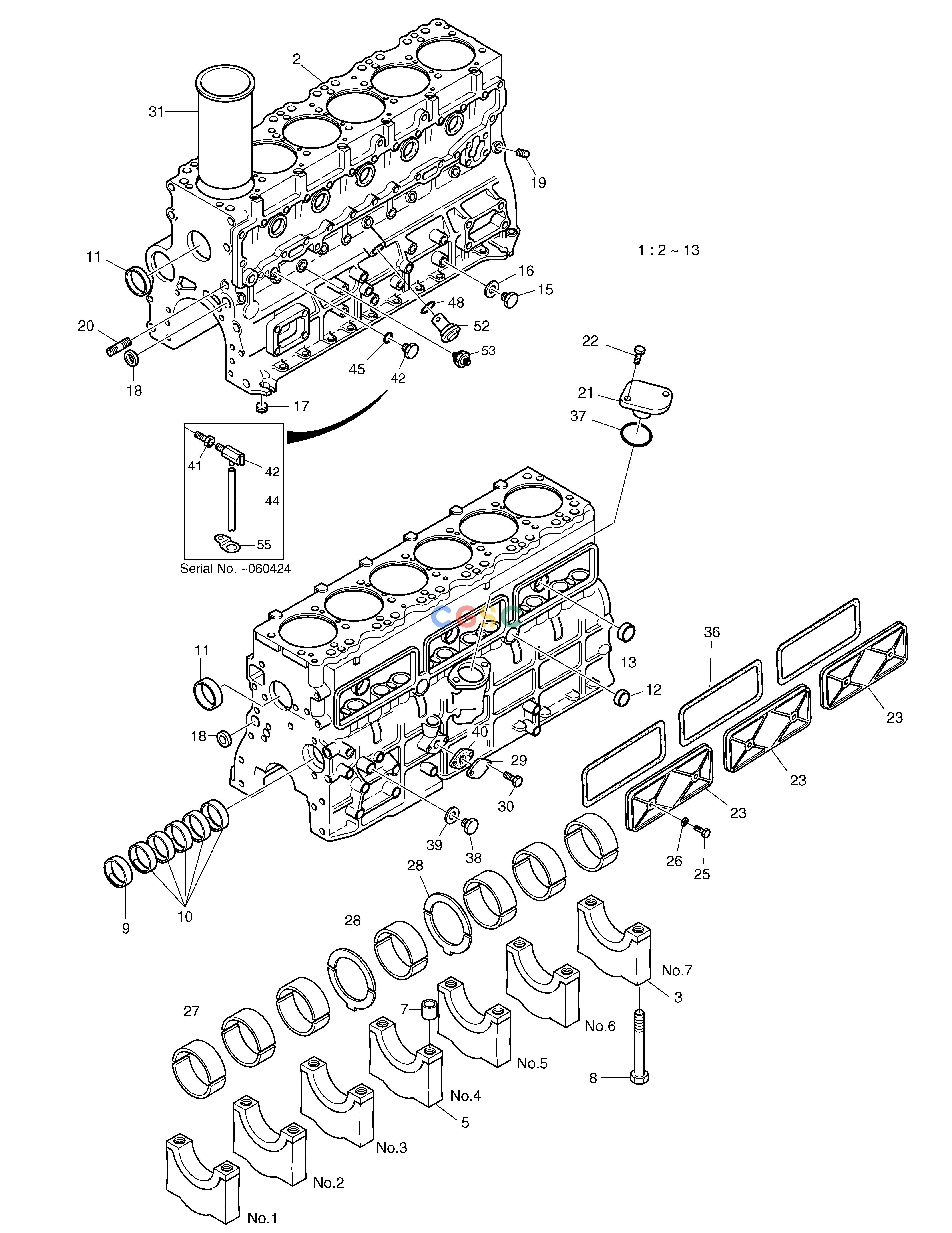 斗山零件查询CYLINDER BLOCK MEGA 160 TIER-II Doosan parts catalog online
