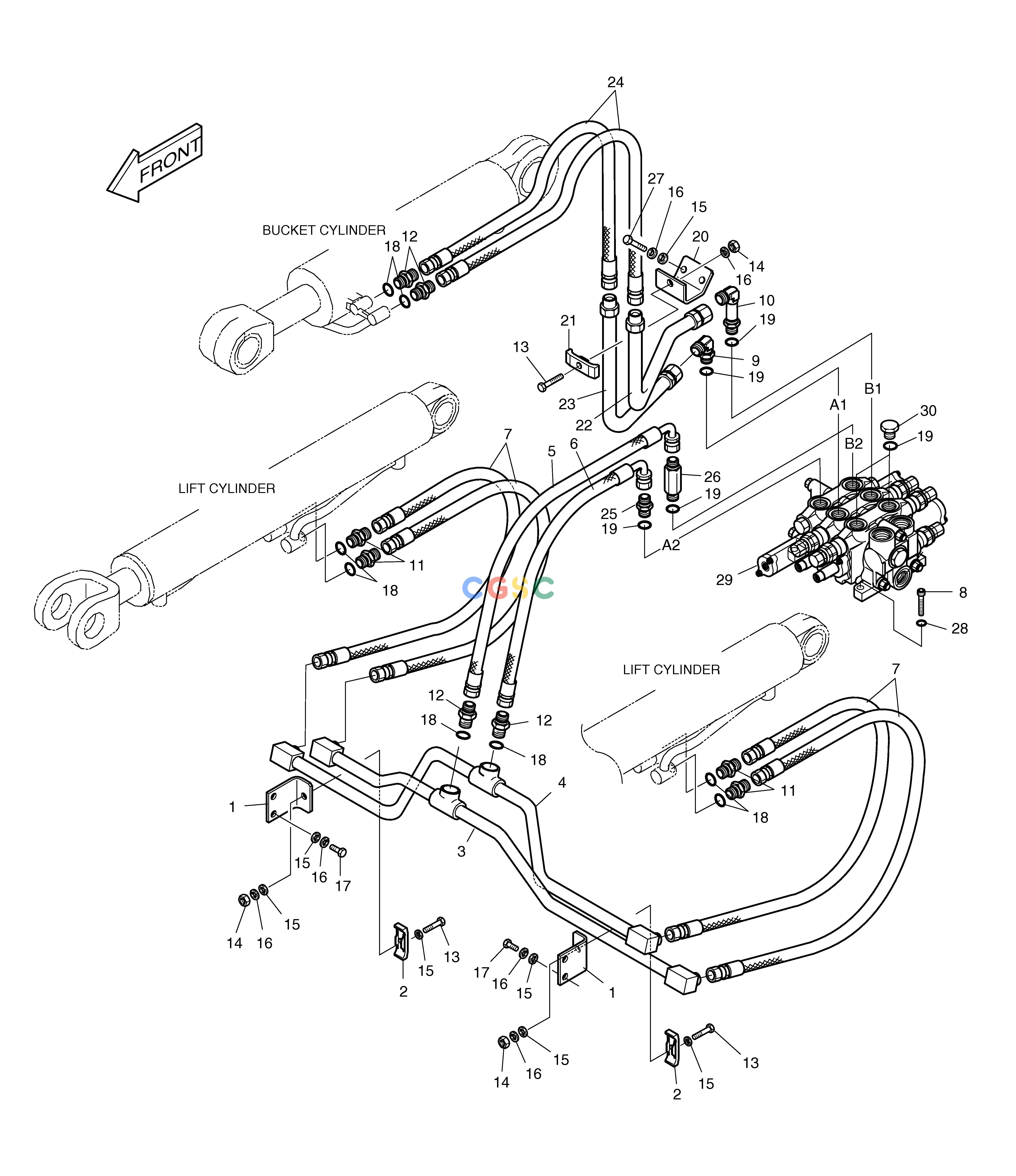斗山零件查询CONTROL VALVE PIPING-3 SPOOL MEGA 160 TIER-II Doosan parts catalog online