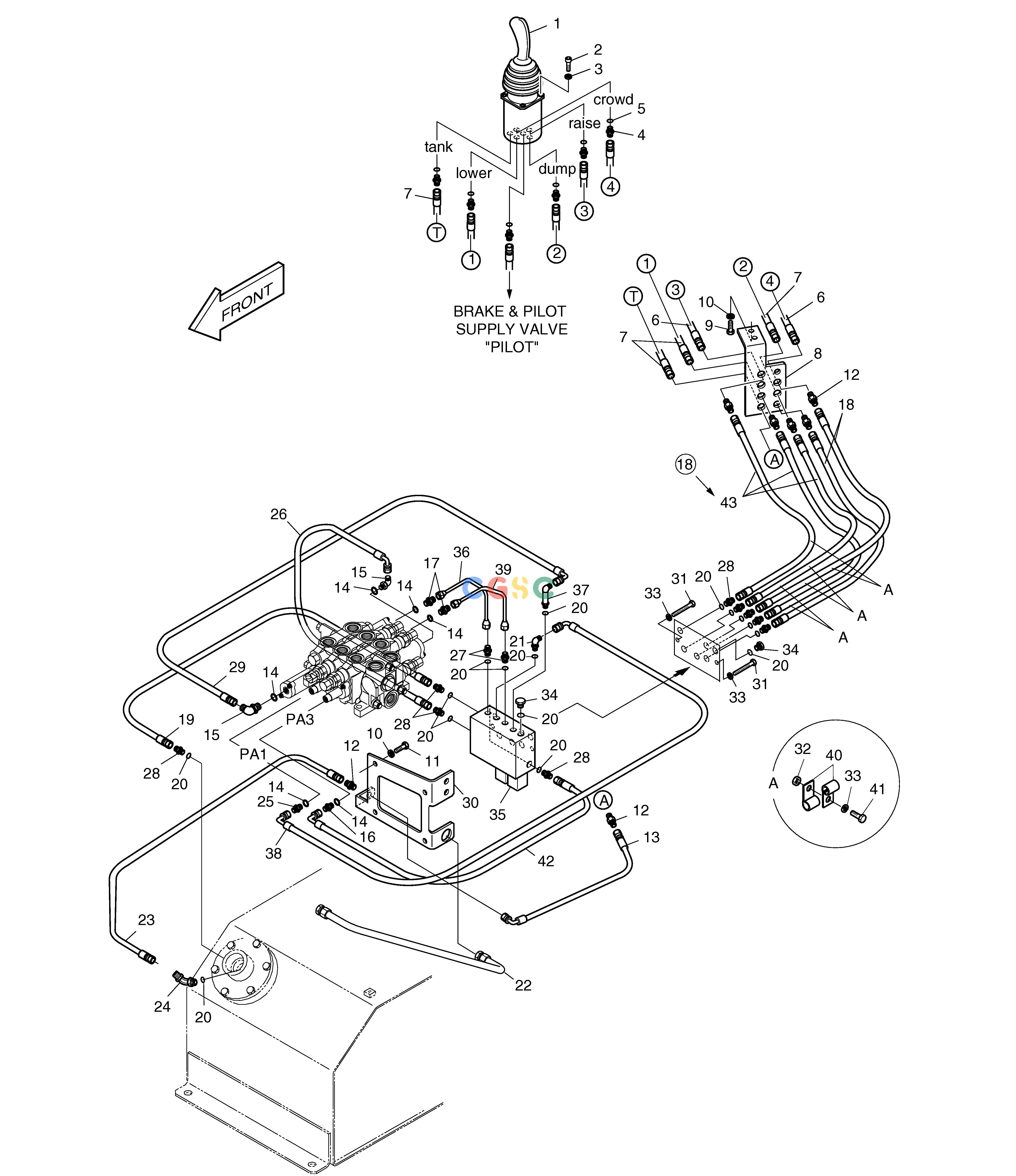 斗山零件查询PILOT PIPING-MONO LEVER+3 SPOOL MEGA 160 TIER-II Doosan parts catalog online