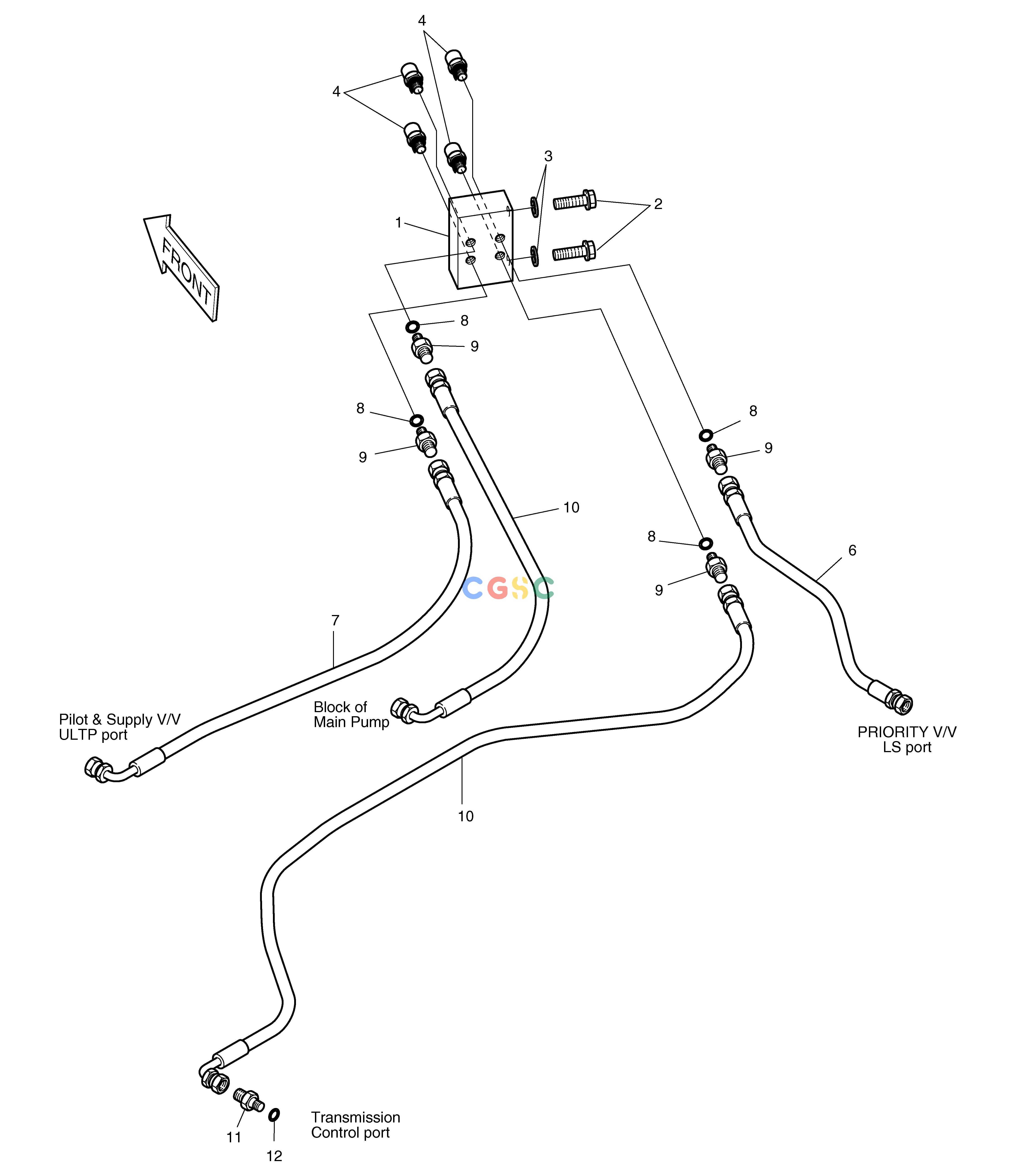 斗山零件查询REMOTE PRESSURE CHECK PIPING MEGA 160 TIER-II Doosan parts catalog online