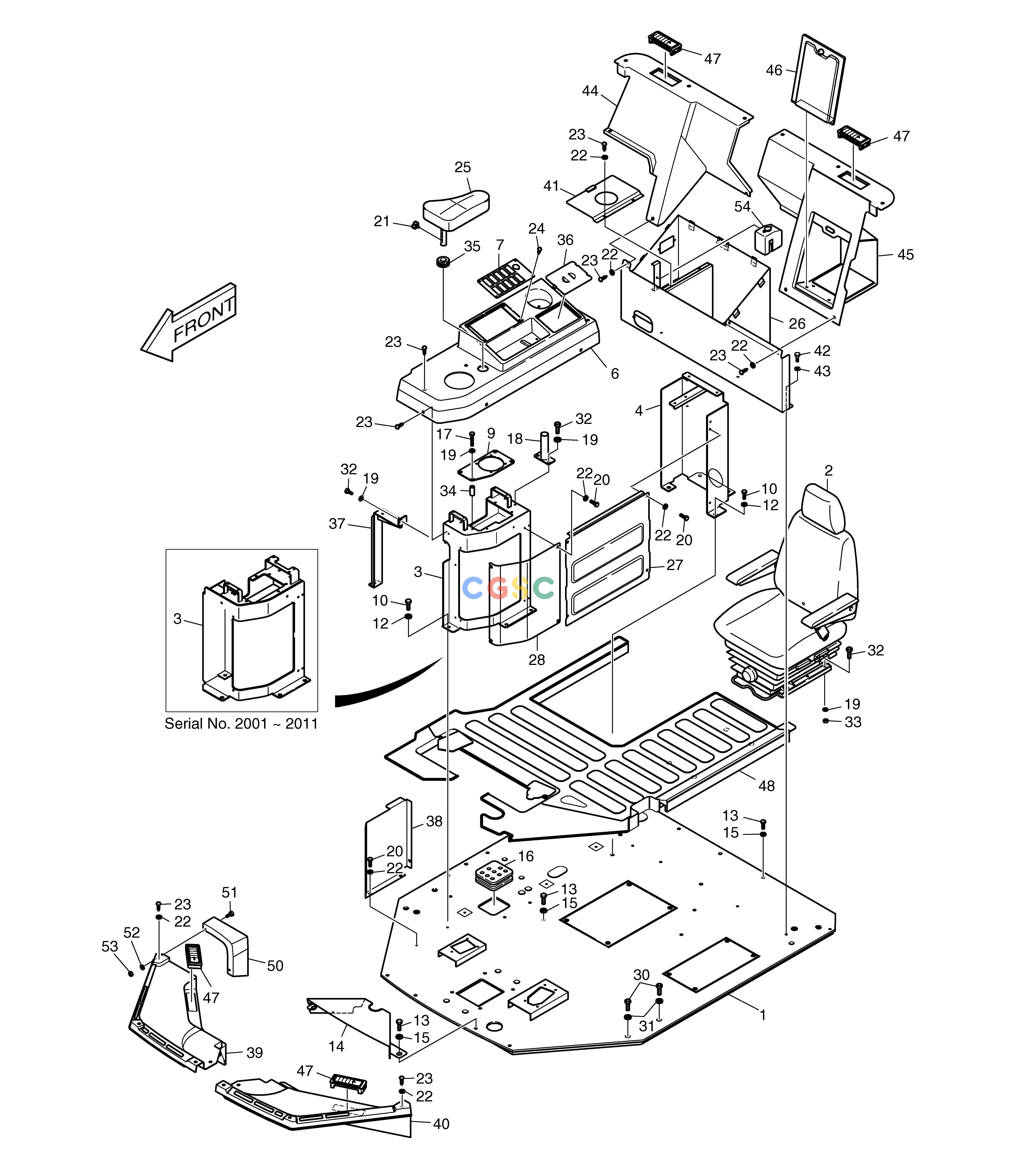 斗山零件查询CONTROL STAND ASS'Y MEGA 160 TIER-II Doosan parts catalog online