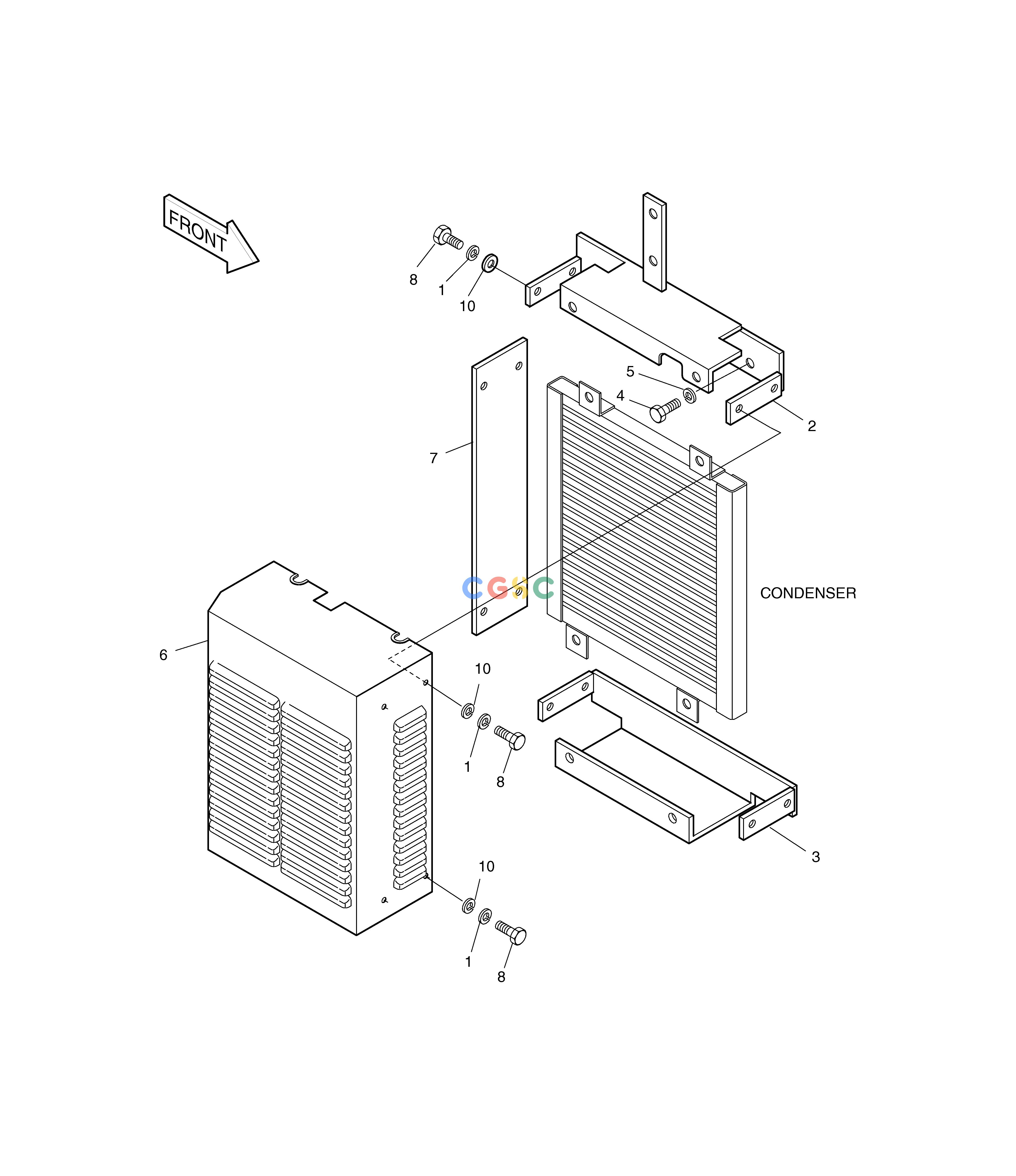 斗山零件查询CONDENSER MOUNTING MEGA 160 TIER-II Doosan parts catalog online