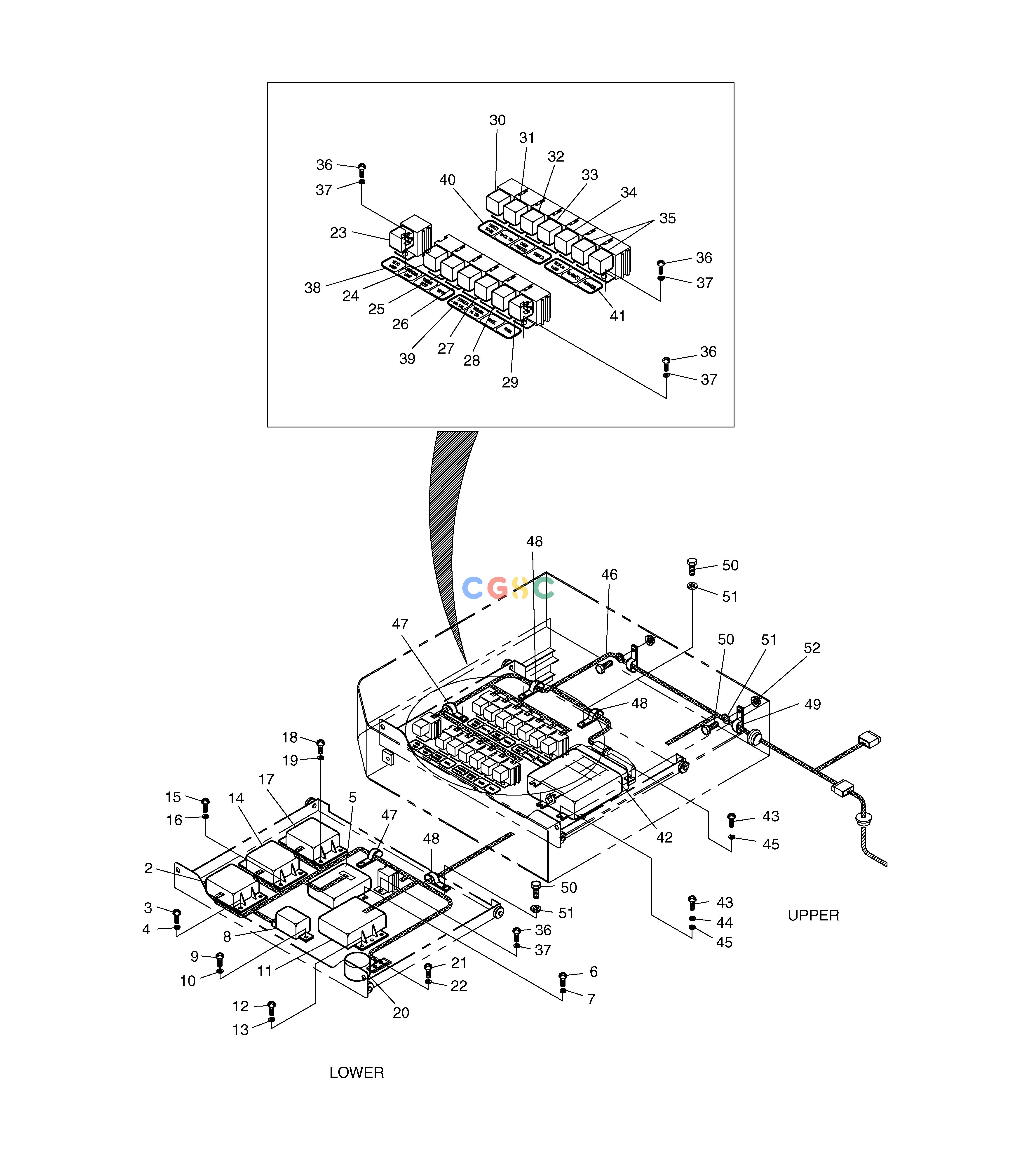 斗山零件查询ELECTRIC PARTS(1)-ELECTRIC BOX MEGA 160 TIER-II Doosan parts catalog online