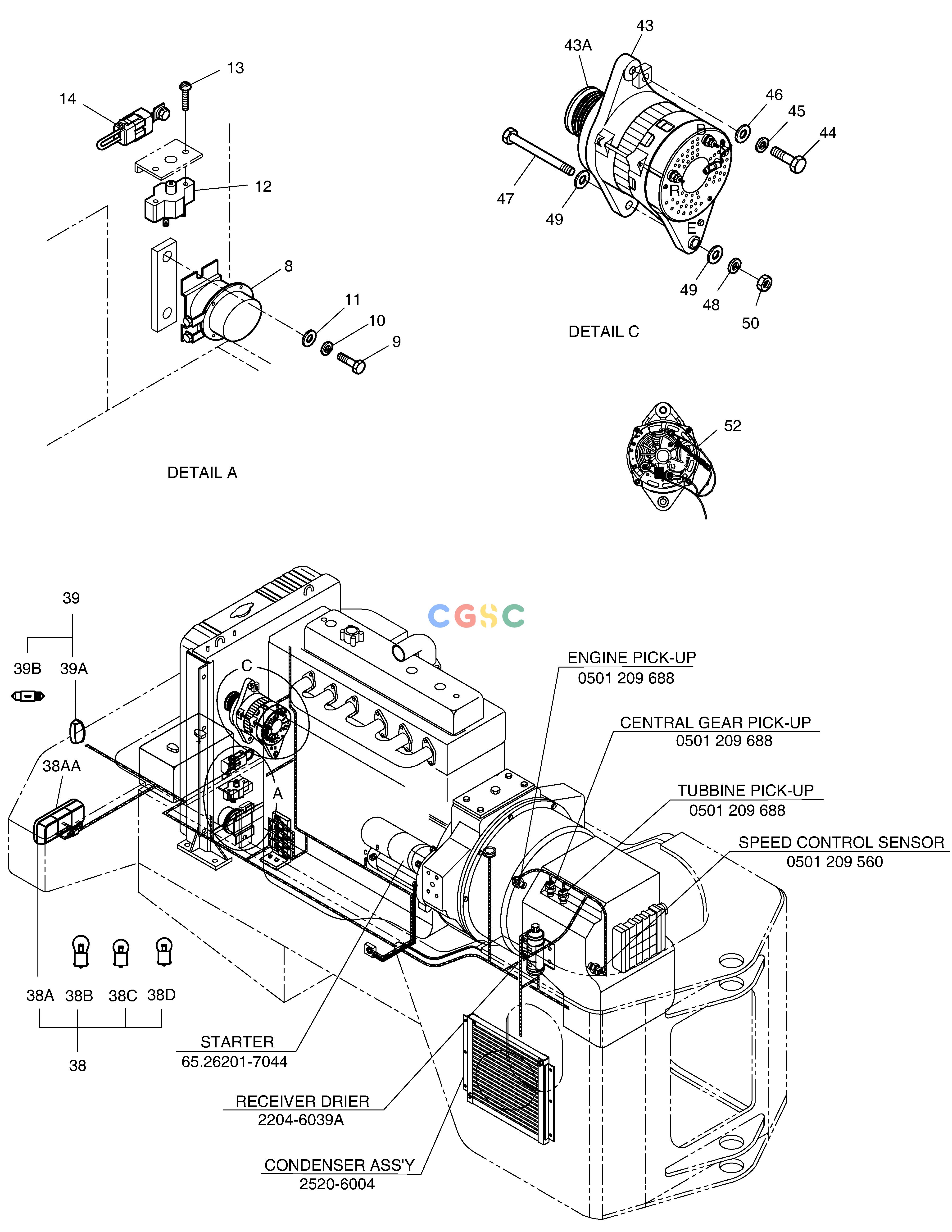 斗山零件查询ELECTRIC PARTS(6)-ALTERNATOR MEGA 160 TIER-II Doosan parts catalog online