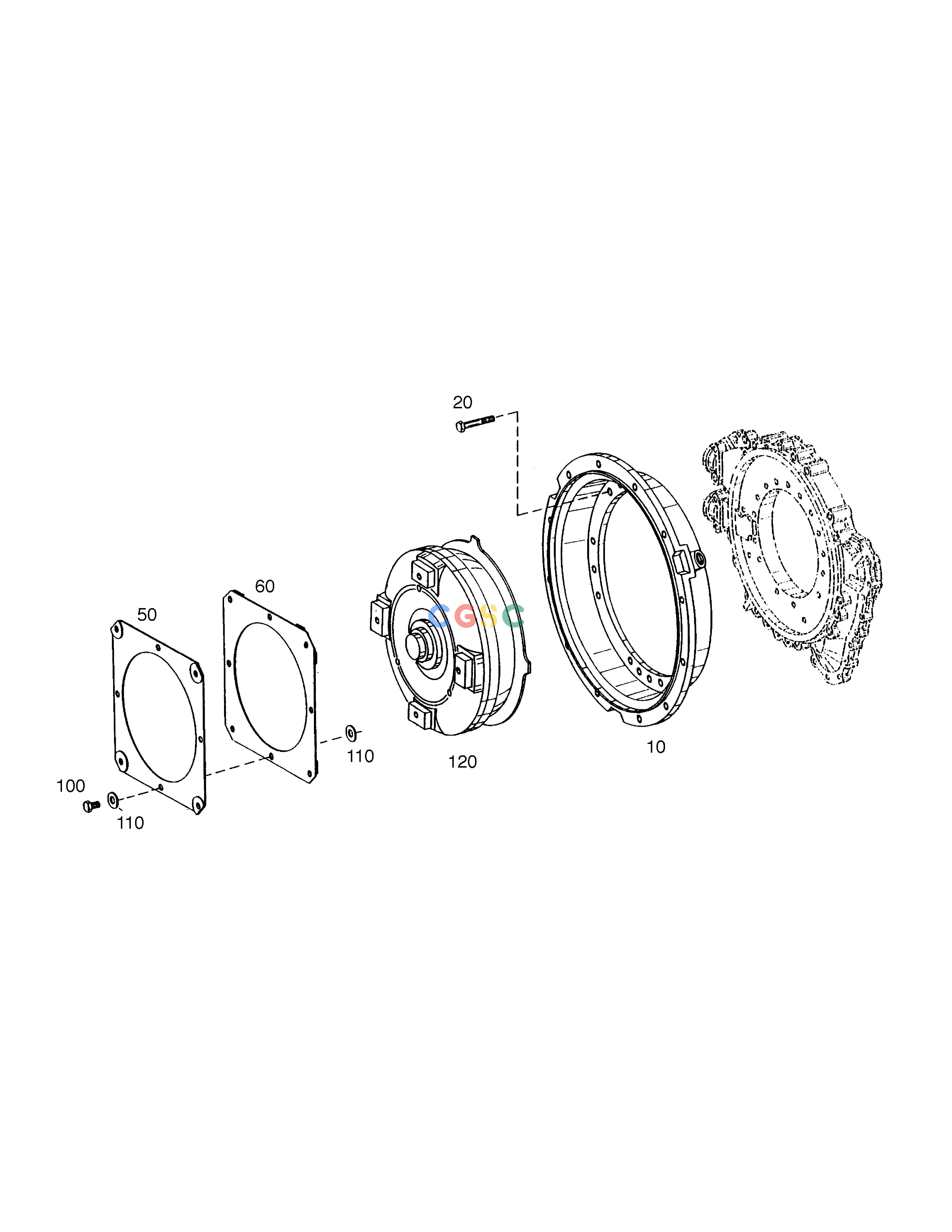 斗山零件查询ENGINE CONNECT-TRANSMISSION MEGA 160 TIER-II Doosan parts catalog online