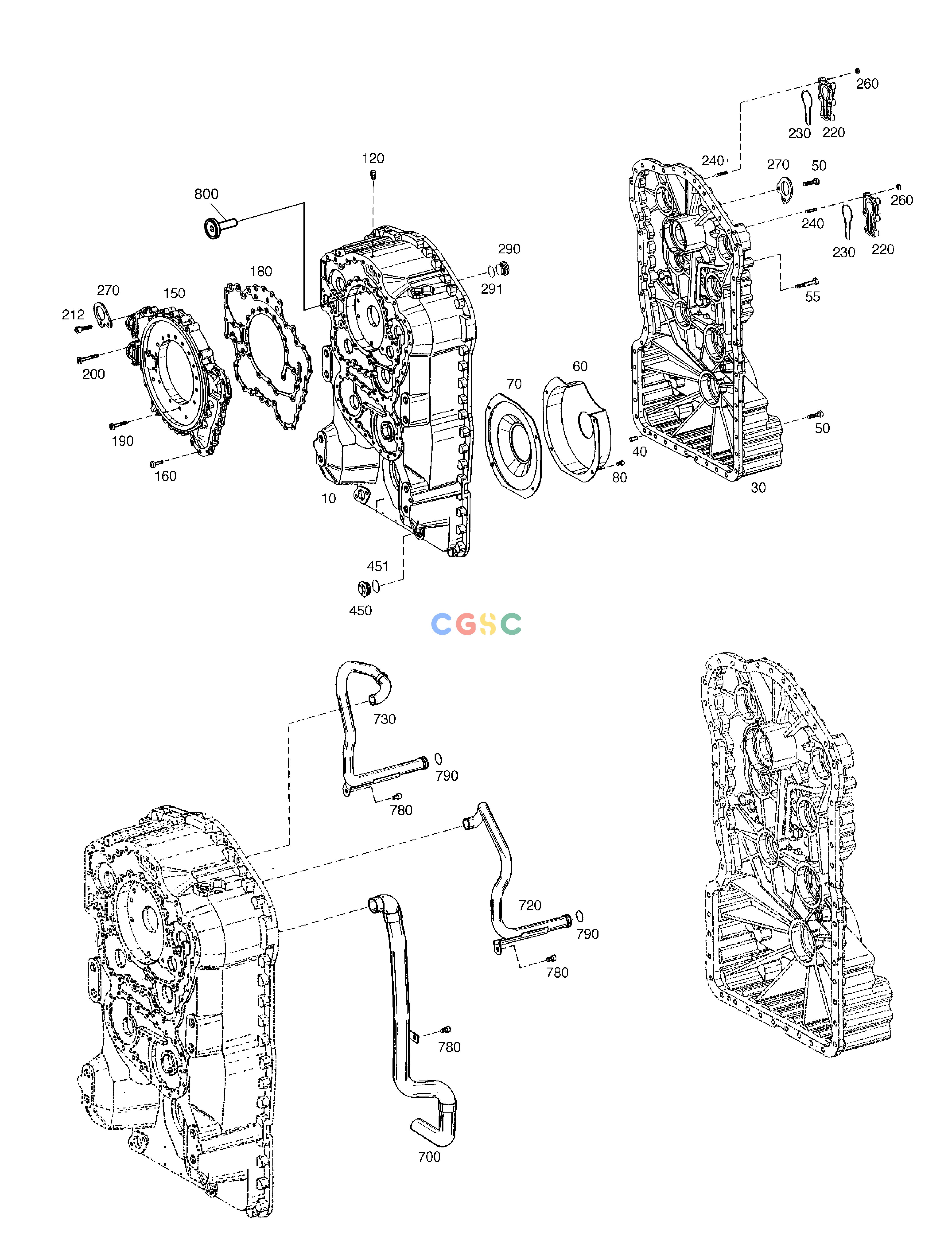 斗山零件查询GEAR BOX HOUSING-TRANSMISSION MEGA 160 TIER-II Doosan parts catalog online