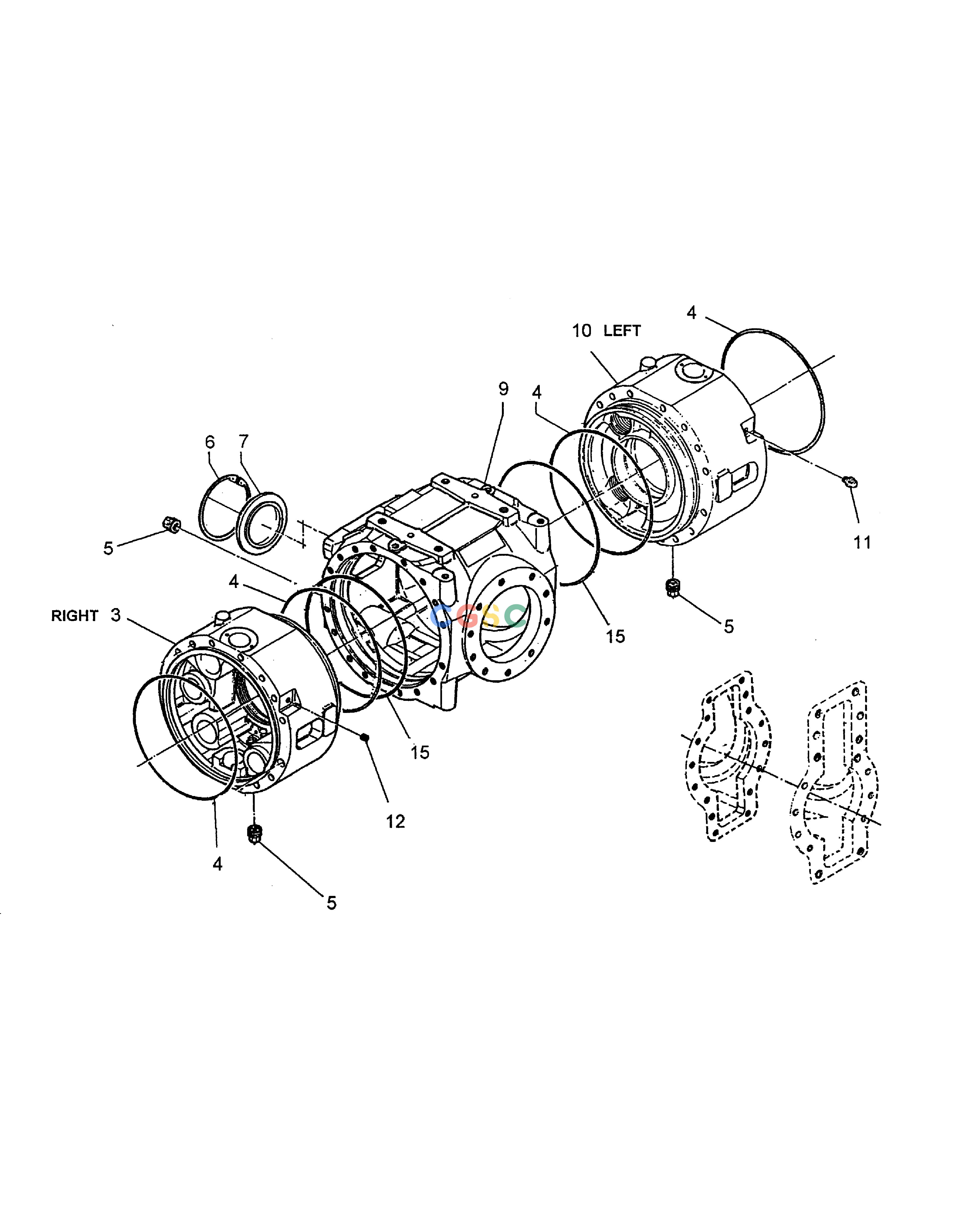 斗山零件查询FRONT AXLE DIFFERENTIAL HOUSING MEGA 160 TIER-II Doosan parts catalog online