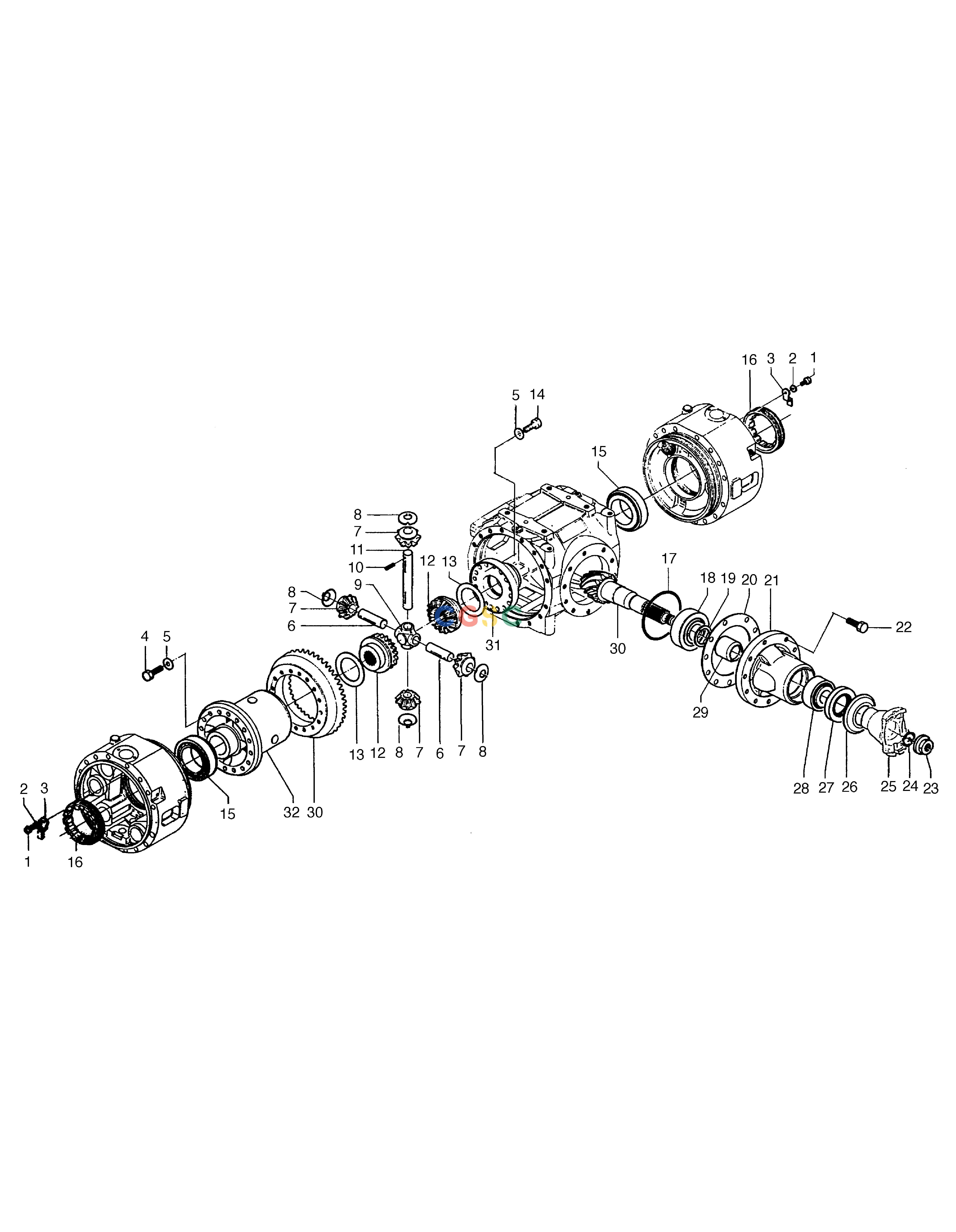 斗山零件查询FRONT AXLE DIFFERENTIAL MEGA 160 TIER-II Doosan parts catalog online