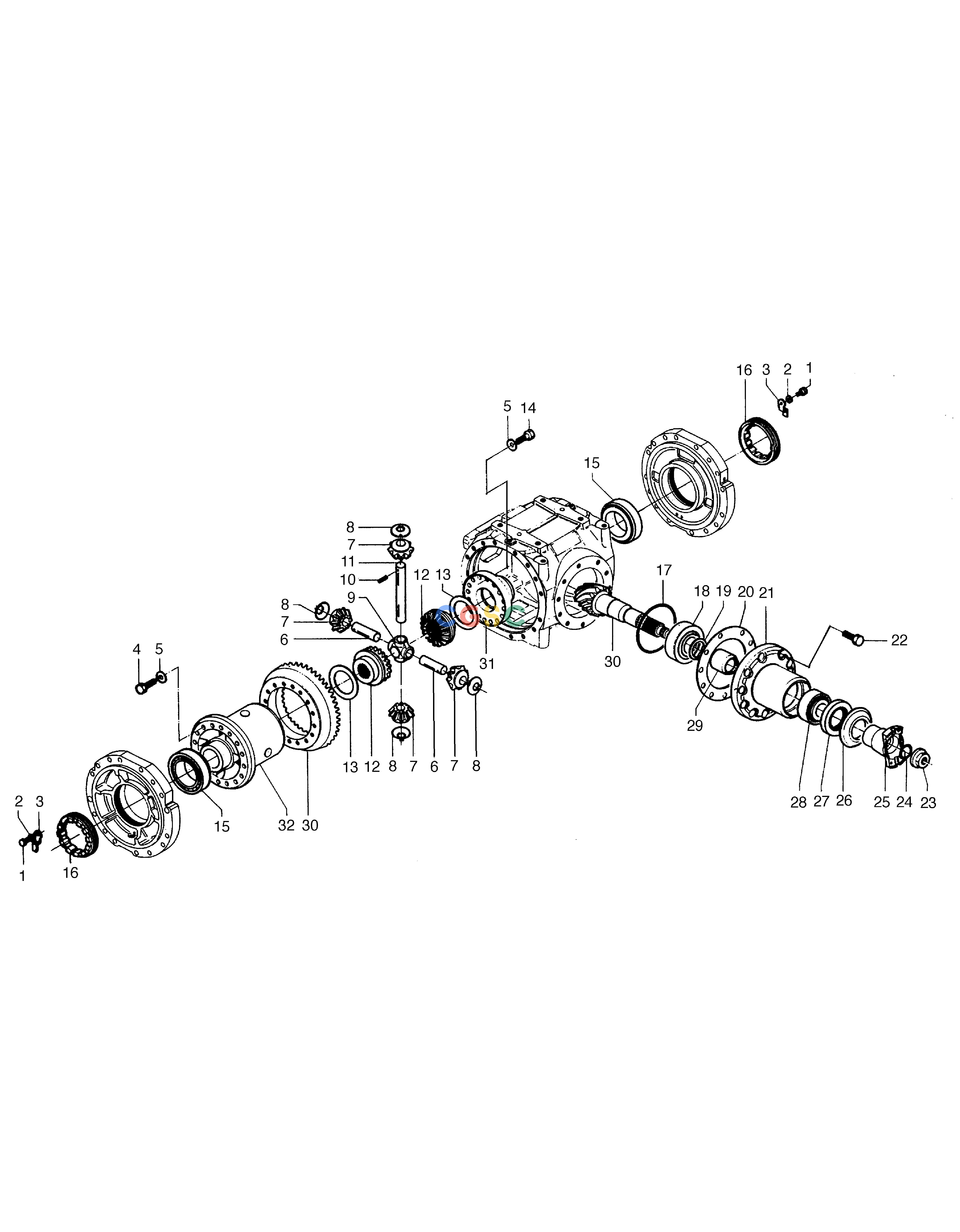 斗山零件查询REAR AXLE DIFFERENTIAL MEGA 160 TIER-II Doosan parts catalog online