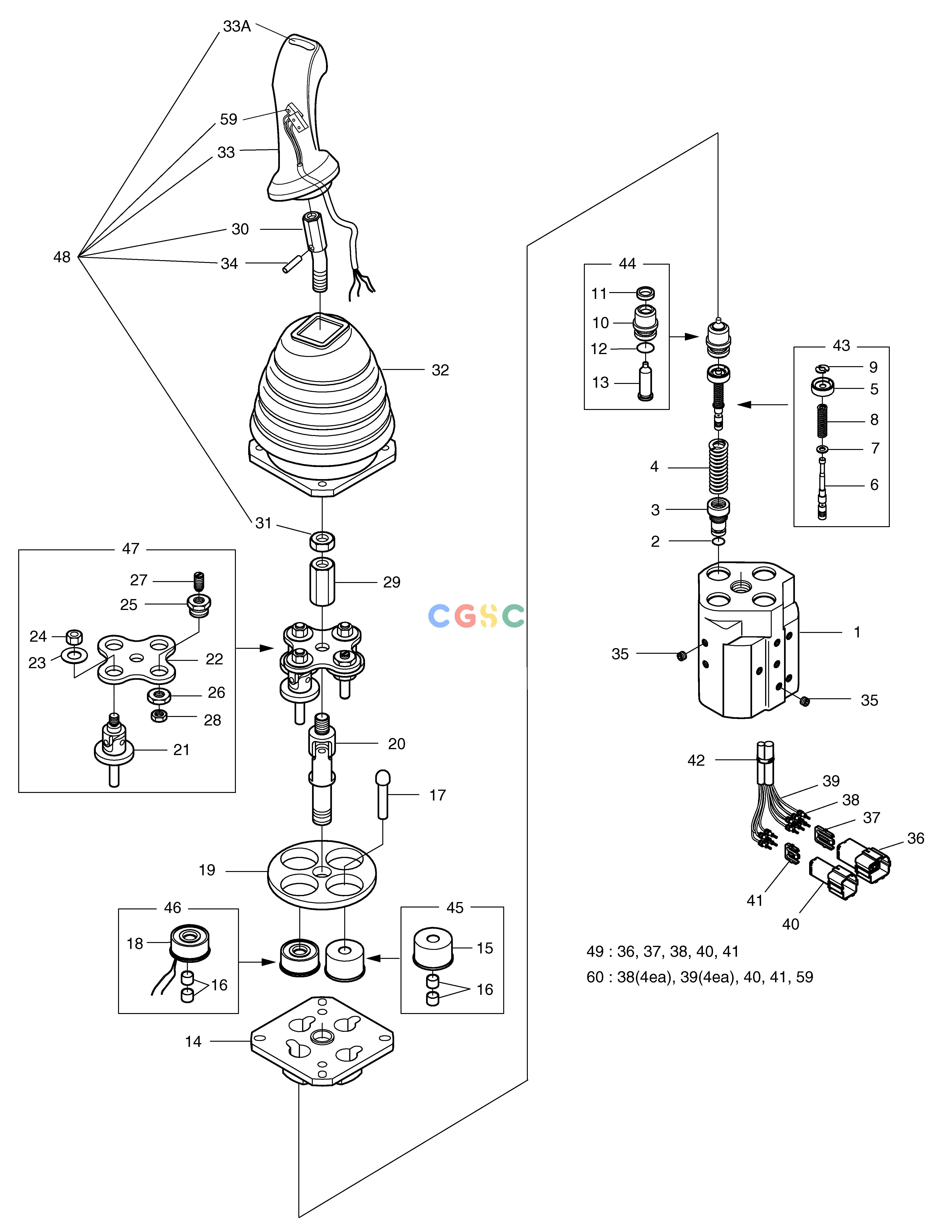 斗山零件查询REMOTE CONTROL VALVE MEGA 160 TIER-II Doosan parts catalog online