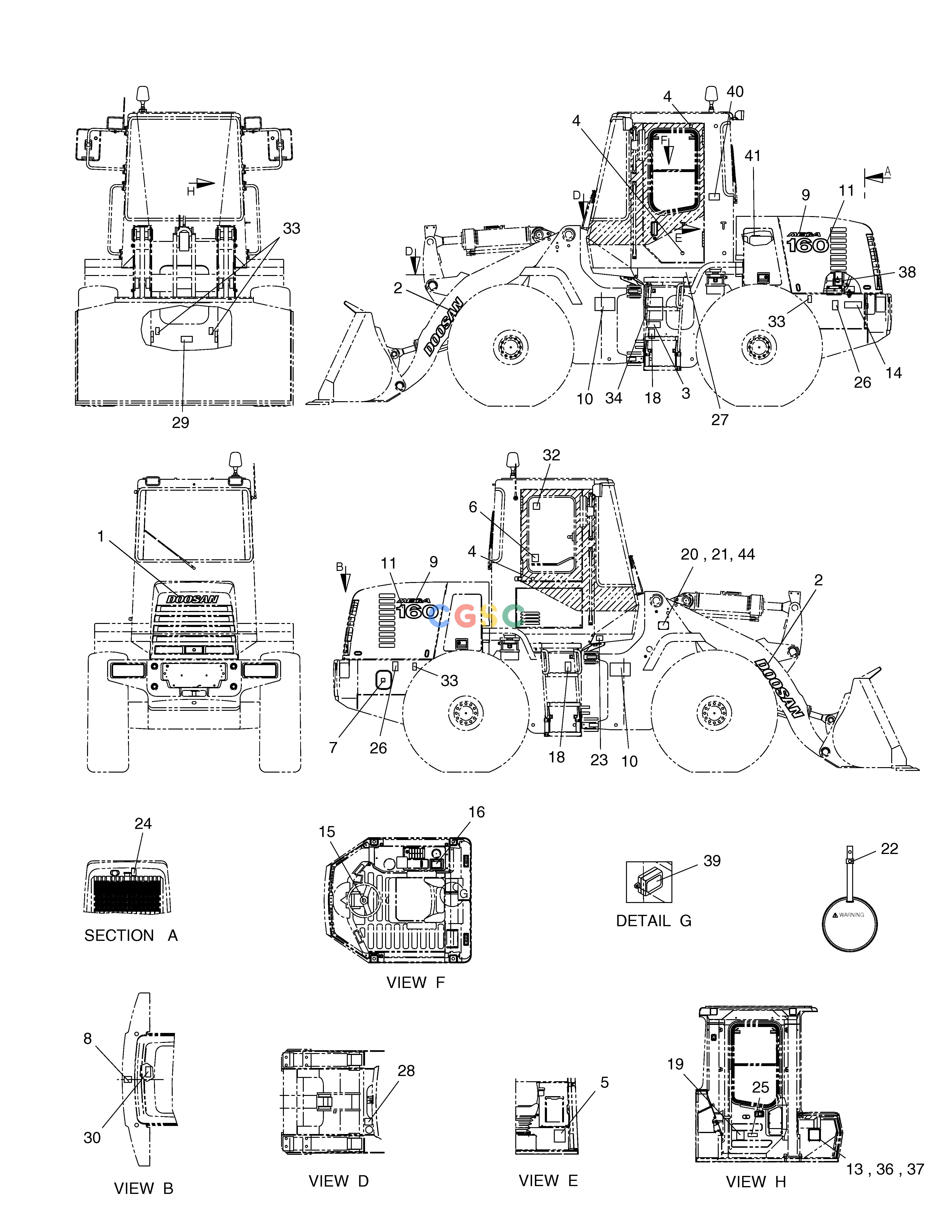 斗山零件查询NAME PLATE-ENGLISH MEGA 160 TIER-II Doosan parts catalog online