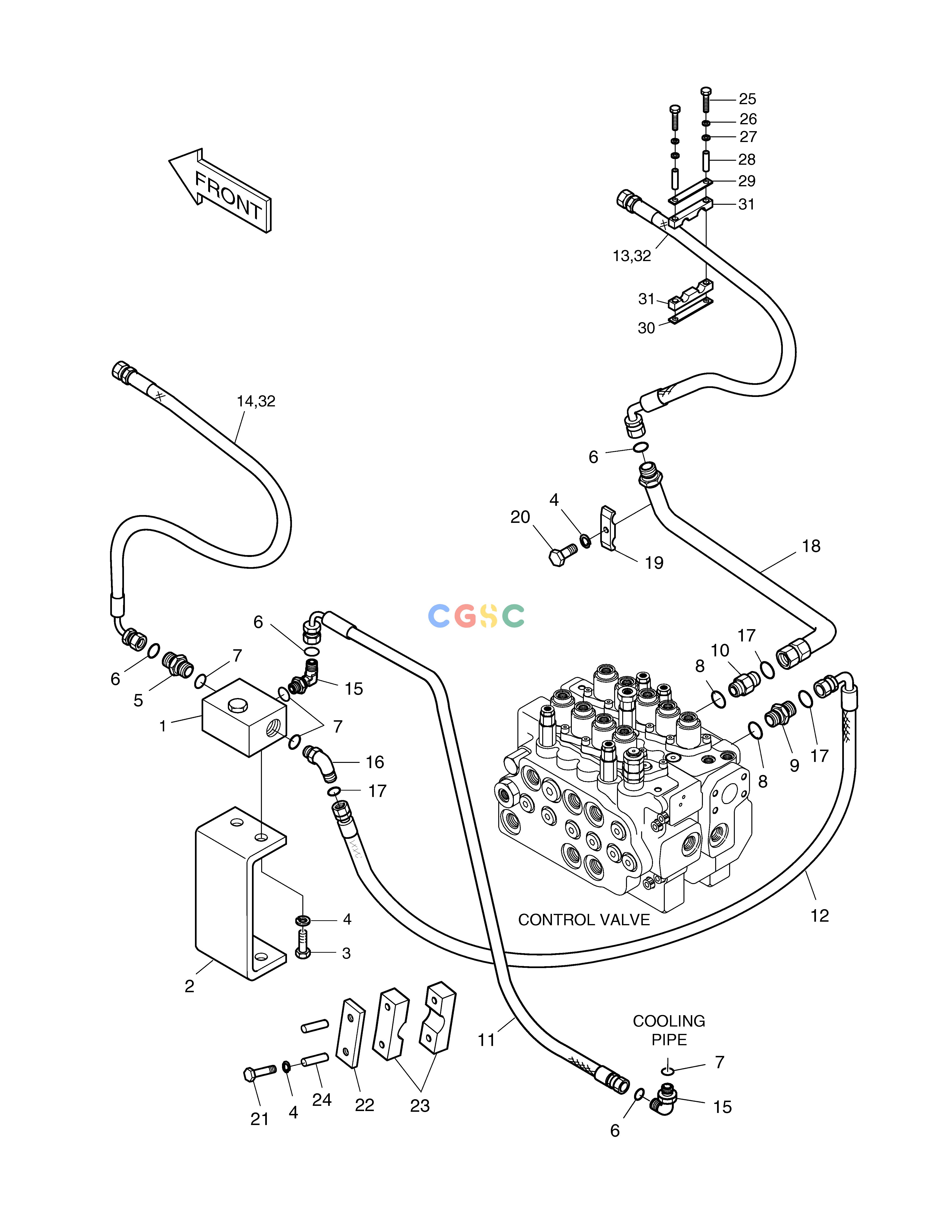 斗山零件查询MAIN PIPING-ONE & TWO WAY SOLAR 175LC-V Doosan parts catalog online