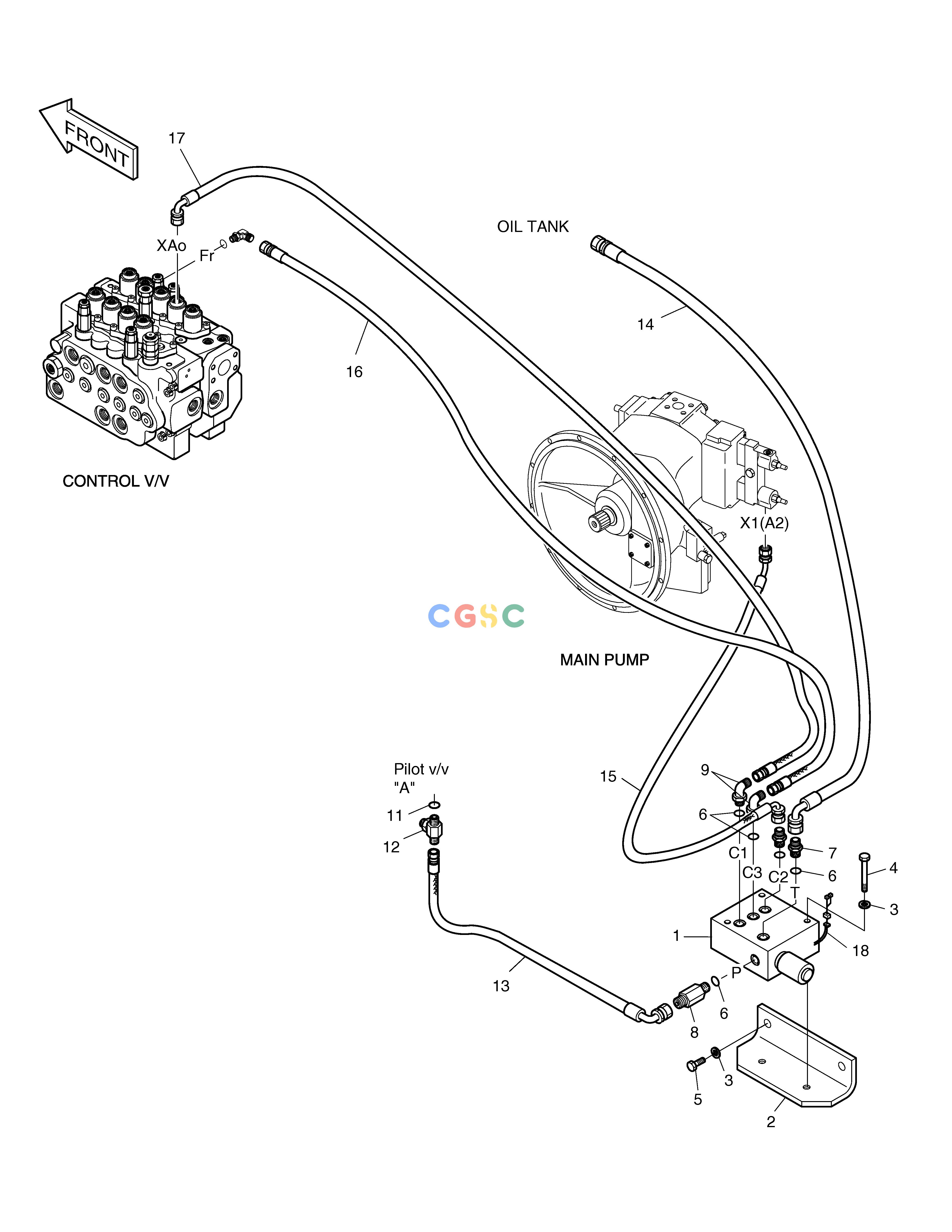 斗山零件查询PILOT PIPING-ONE WAY SOLAR 175LC-V Doosan parts catalog online