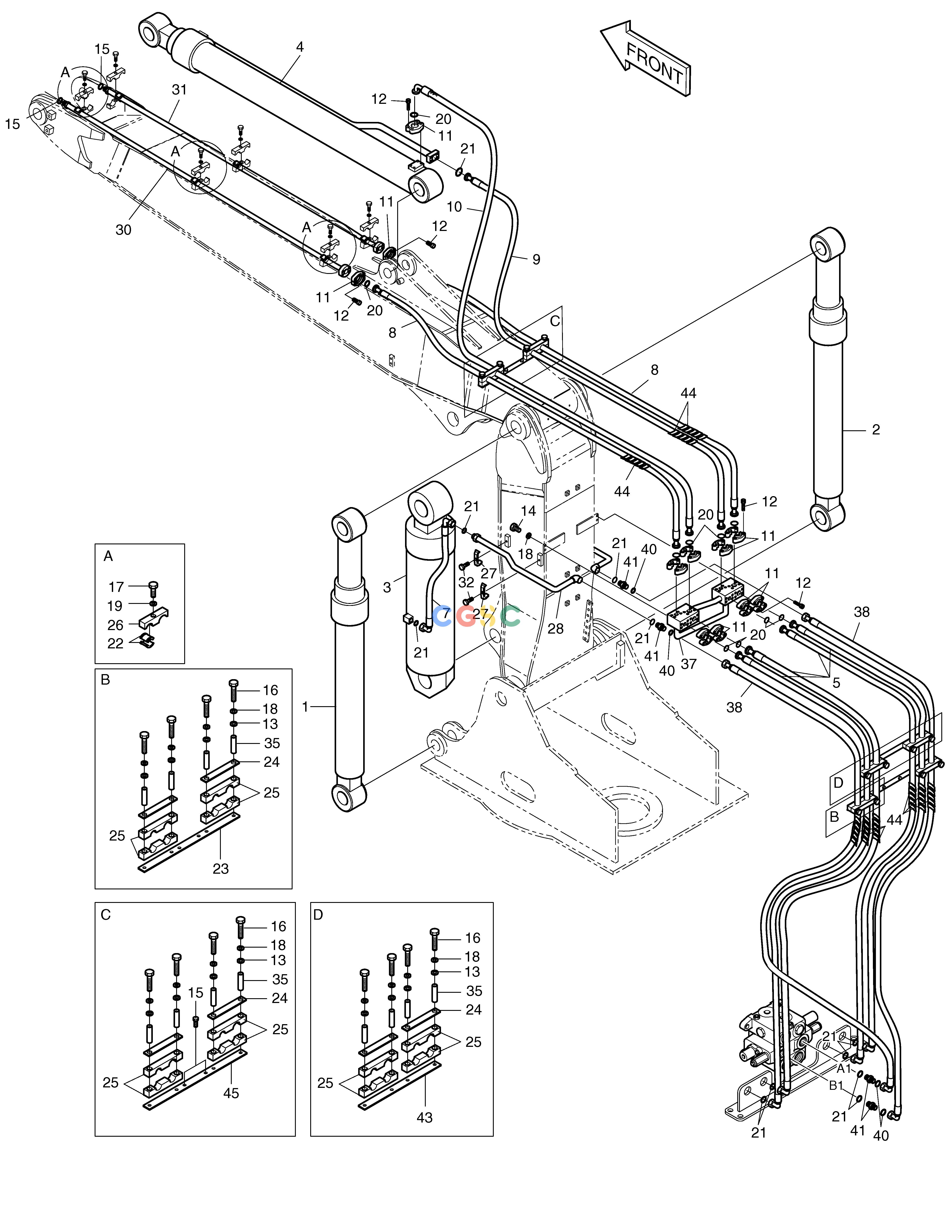 斗山零件查询FRONT PIPING-ARTI.BOOM SOLAR 175LC-V Doosan parts catalog online