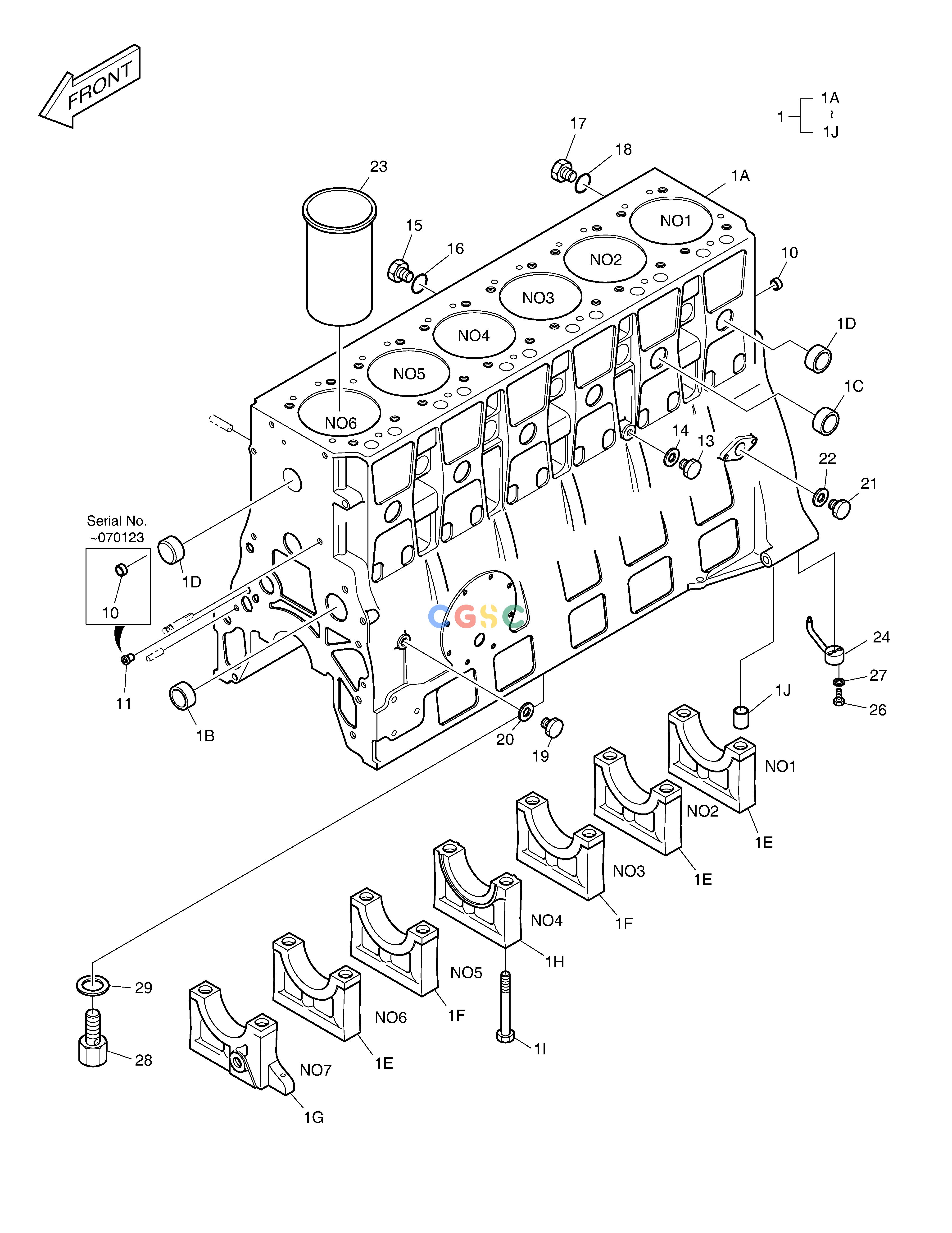 斗山零件查询CYLINDER BLOCK SOLAR 500LC-V Doosan parts catalog online