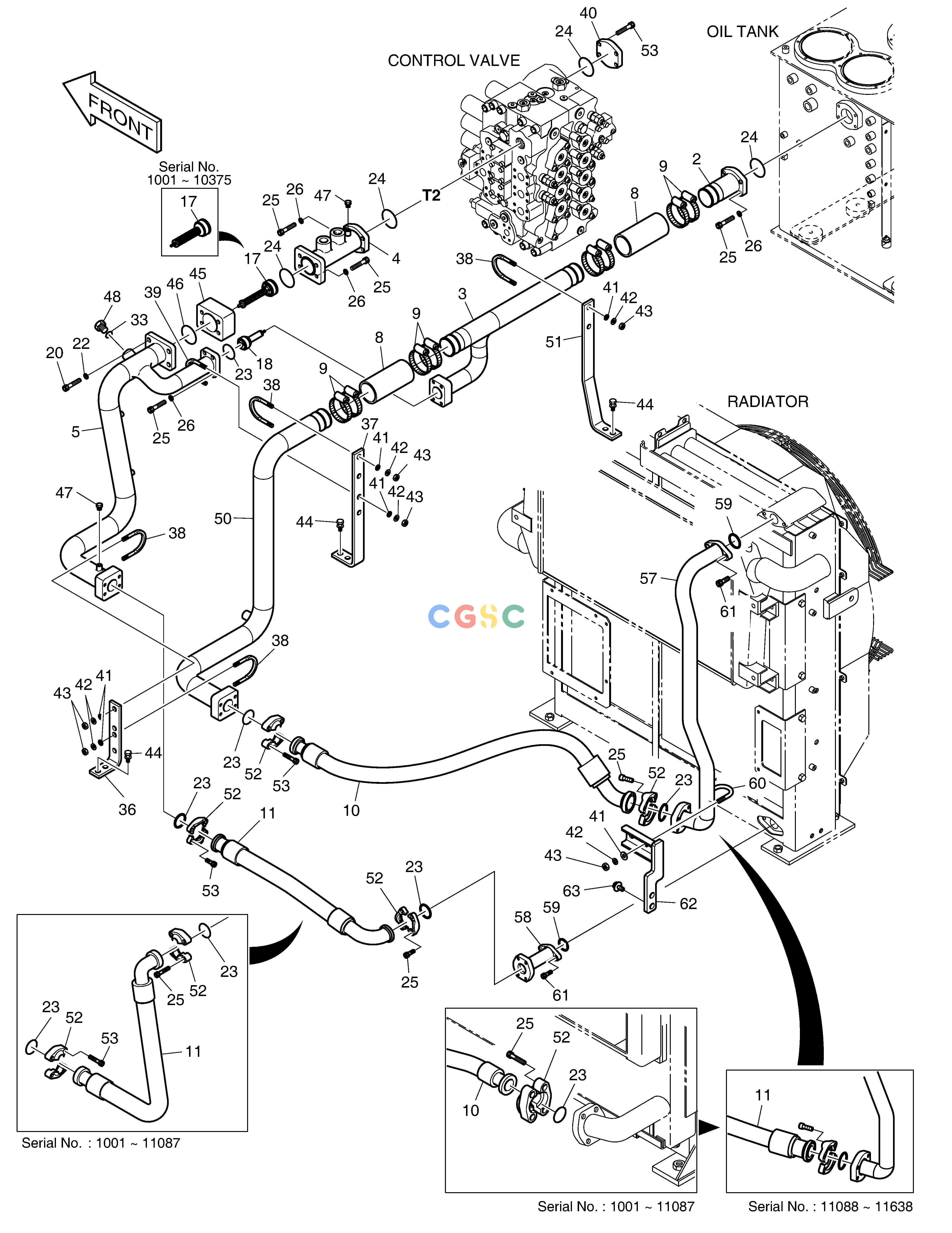 斗山零件查询OIL COOLER PIPING(2) SOLAR 500LC-V Doosan parts catalog online