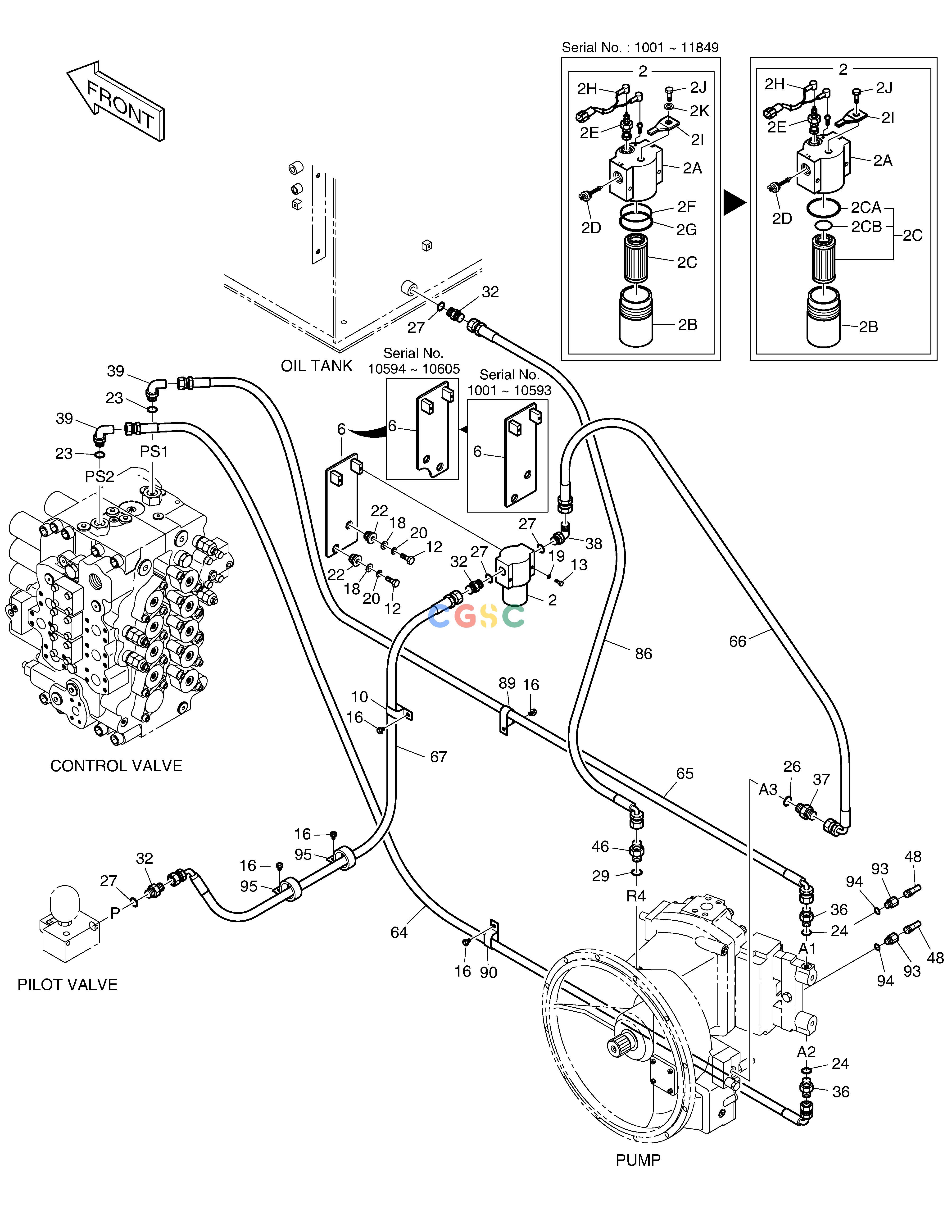 斗山零件查询PILOT PIPING(1) SOLAR 500LC-V Doosan parts catalog online