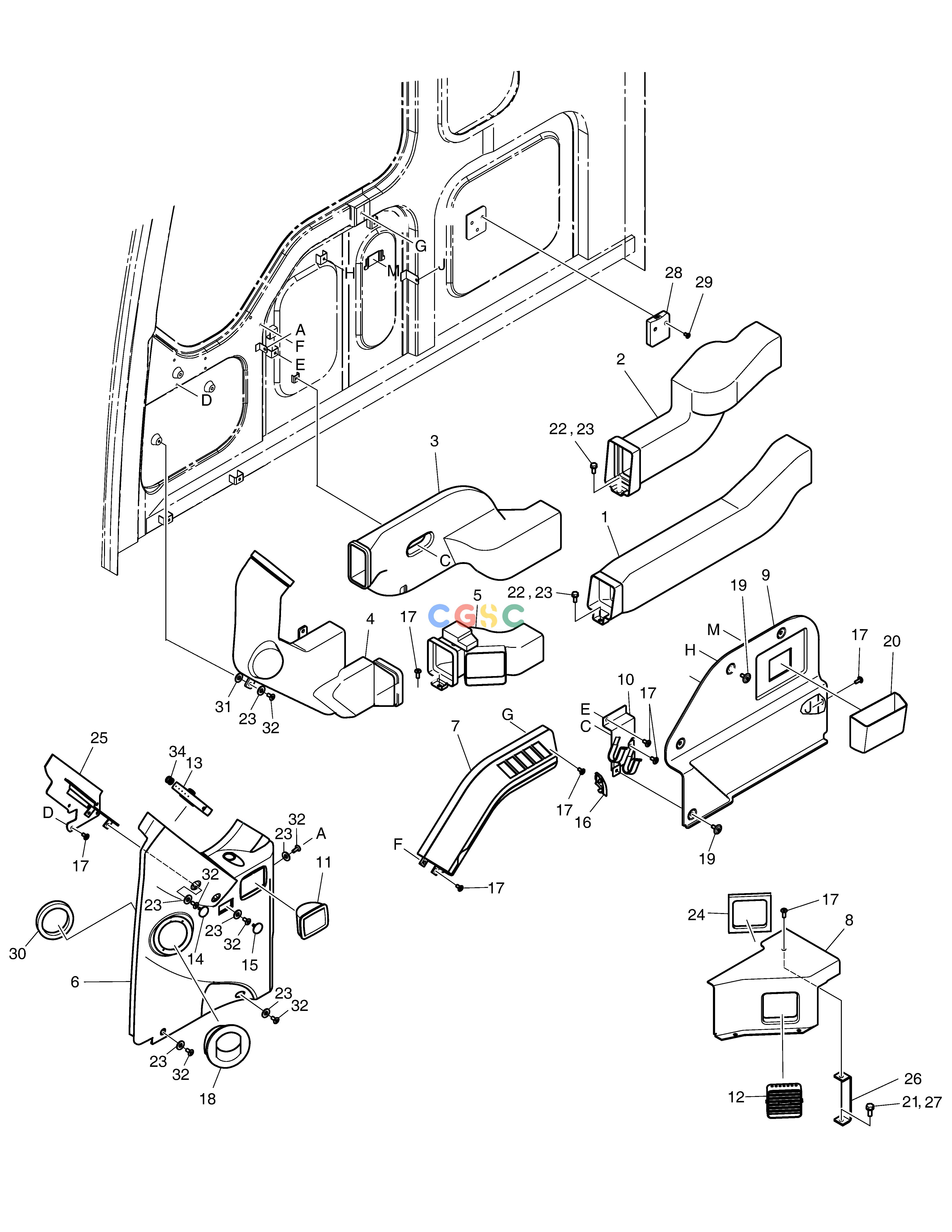 斗山零件查询DUCT COVER ASS'Y SOLAR 500LC-V Doosan parts catalog online