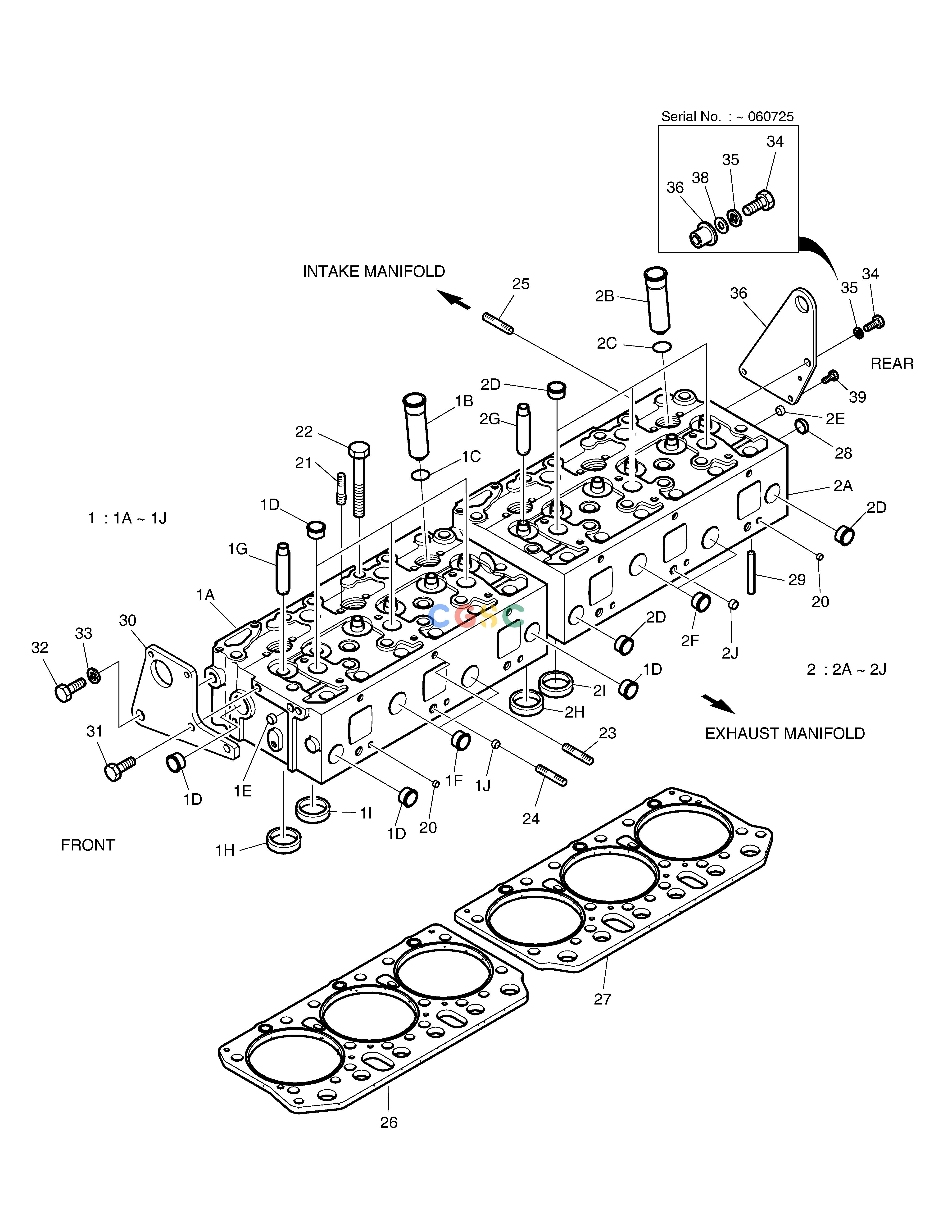 斗山零件查询CYLINDER HEAD SOLAR 500LC-V Doosan parts catalog online