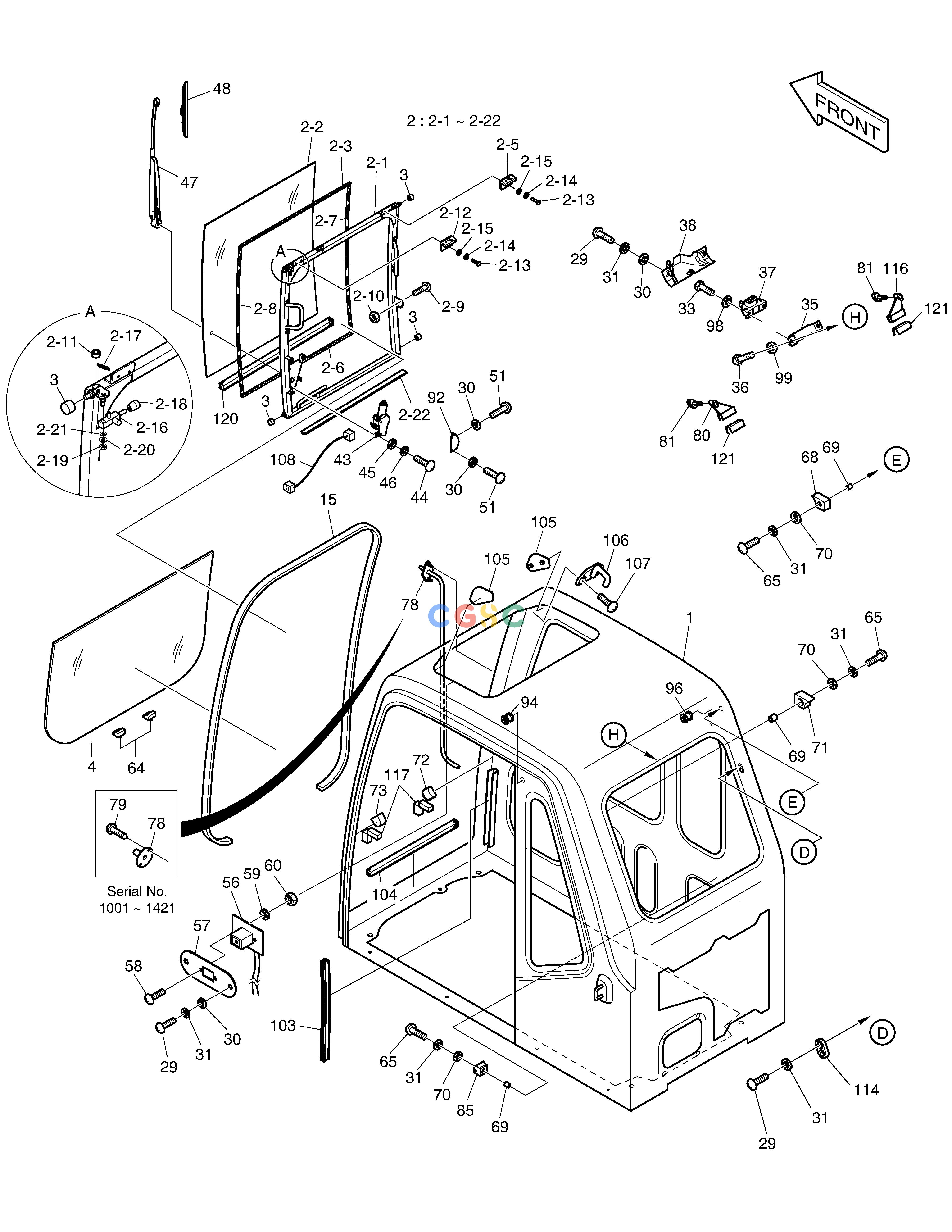 斗山零件查询CABIN(1) SOLAR 500LC-V Doosan parts catalog online