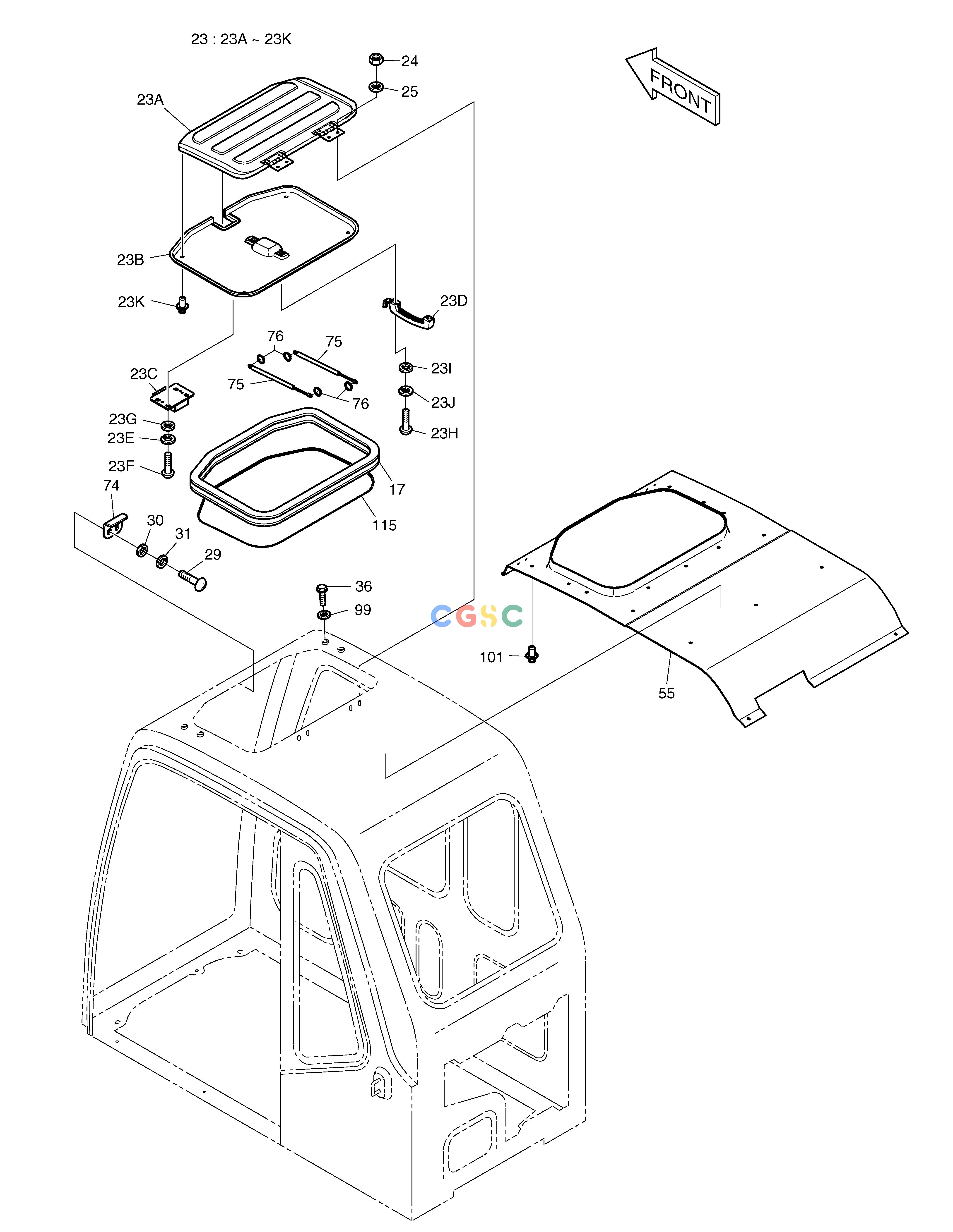 斗山零件查询CABIN(4) SOLAR 500LC-V Doosan parts catalog online