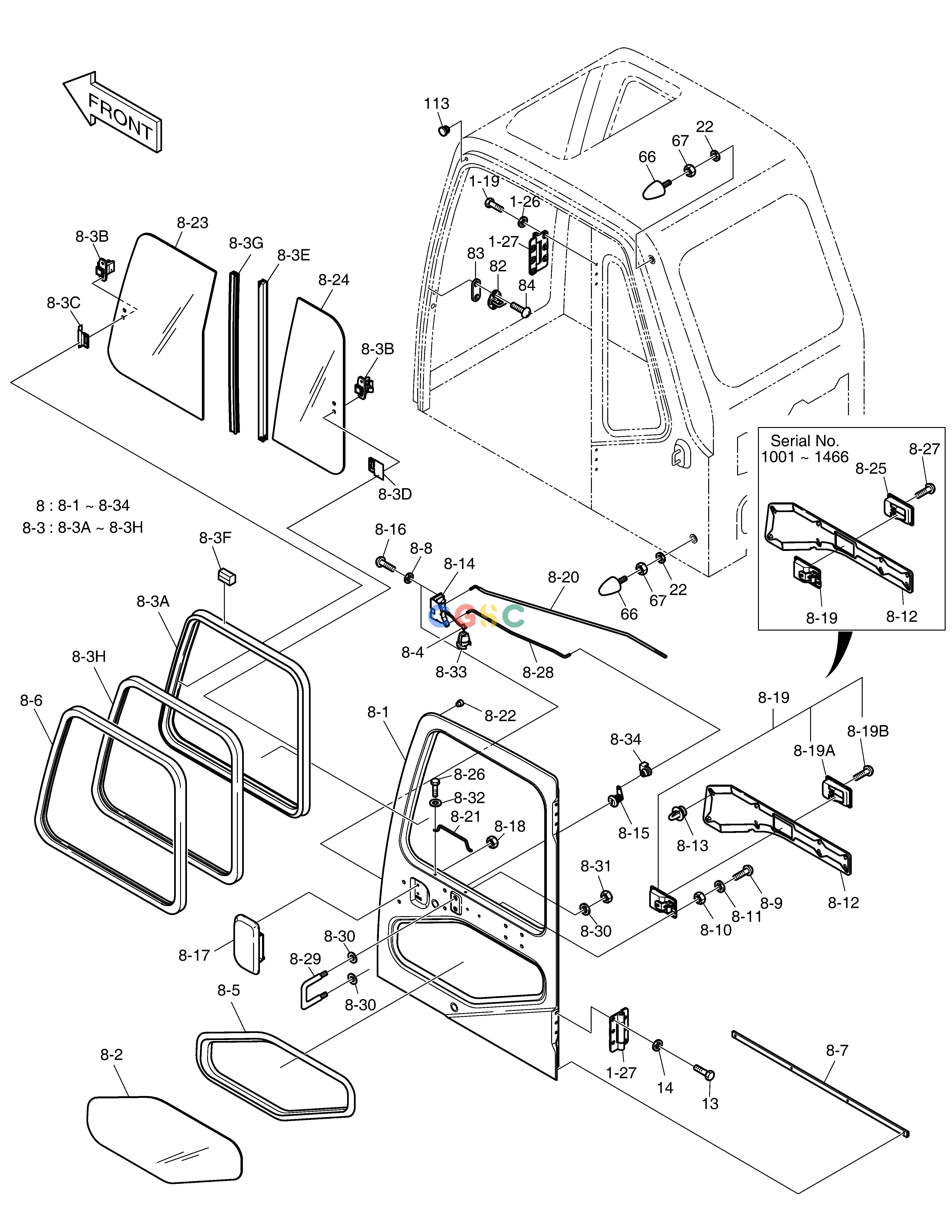 斗山零件查询CABIN(5) SOLAR 500LC-V Doosan parts catalog online