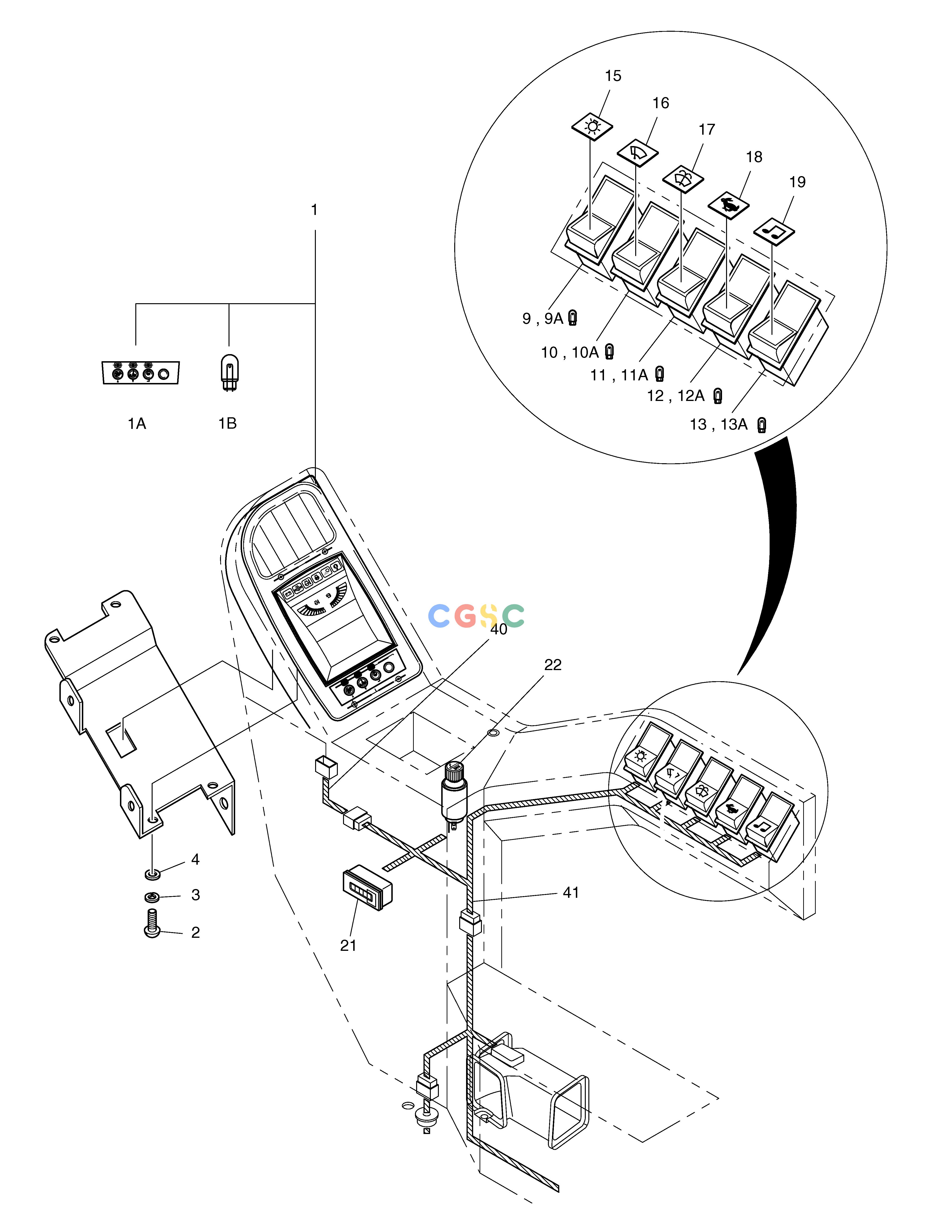 斗山零件查询ELECTRIC PARTS(1)-GAUGE & SWITCH PANEL SOLAR 500LC-V Doosan parts catalog online