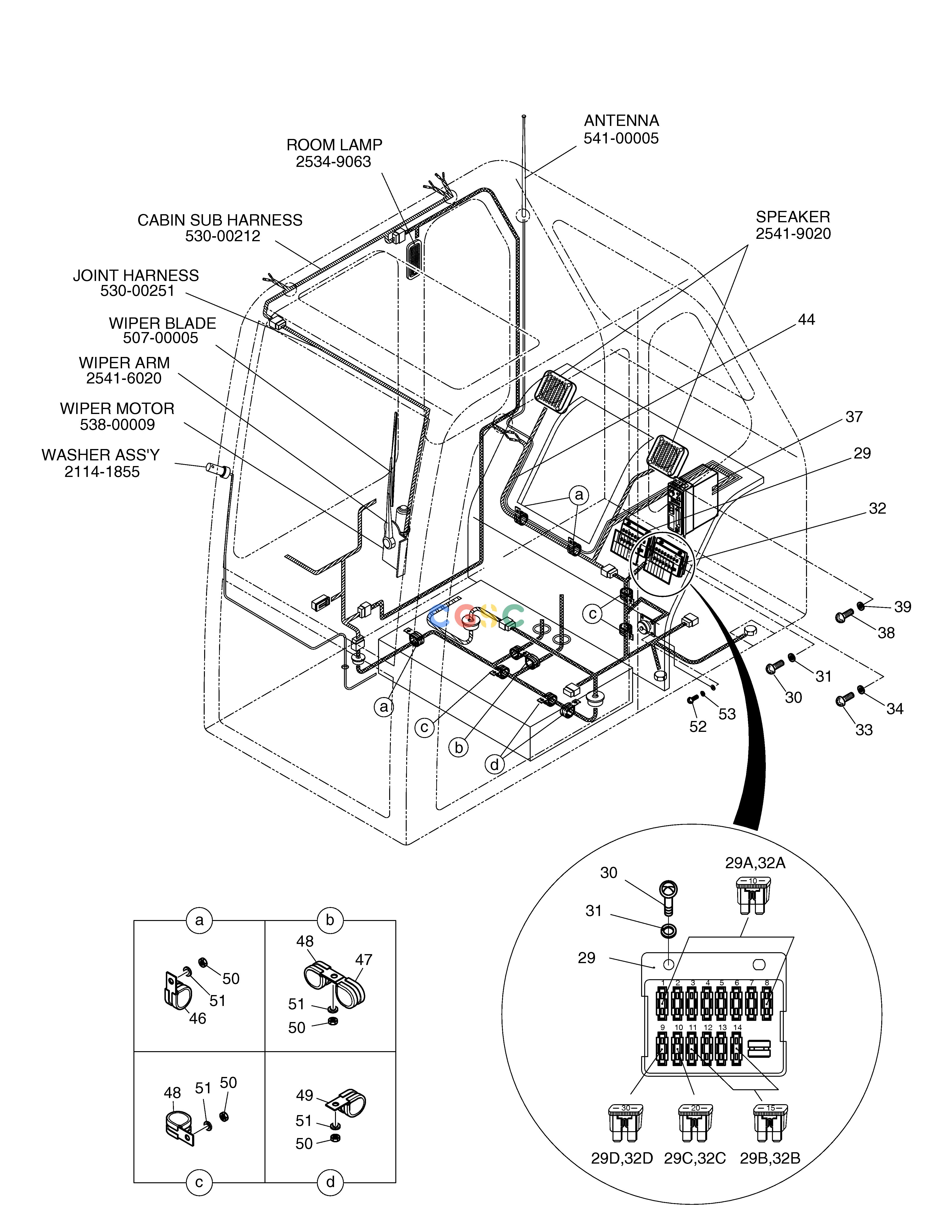 斗山零件查询ELECTRIC PARTS(4)-CABIN SOLAR 500LC-V Doosan parts catalog online