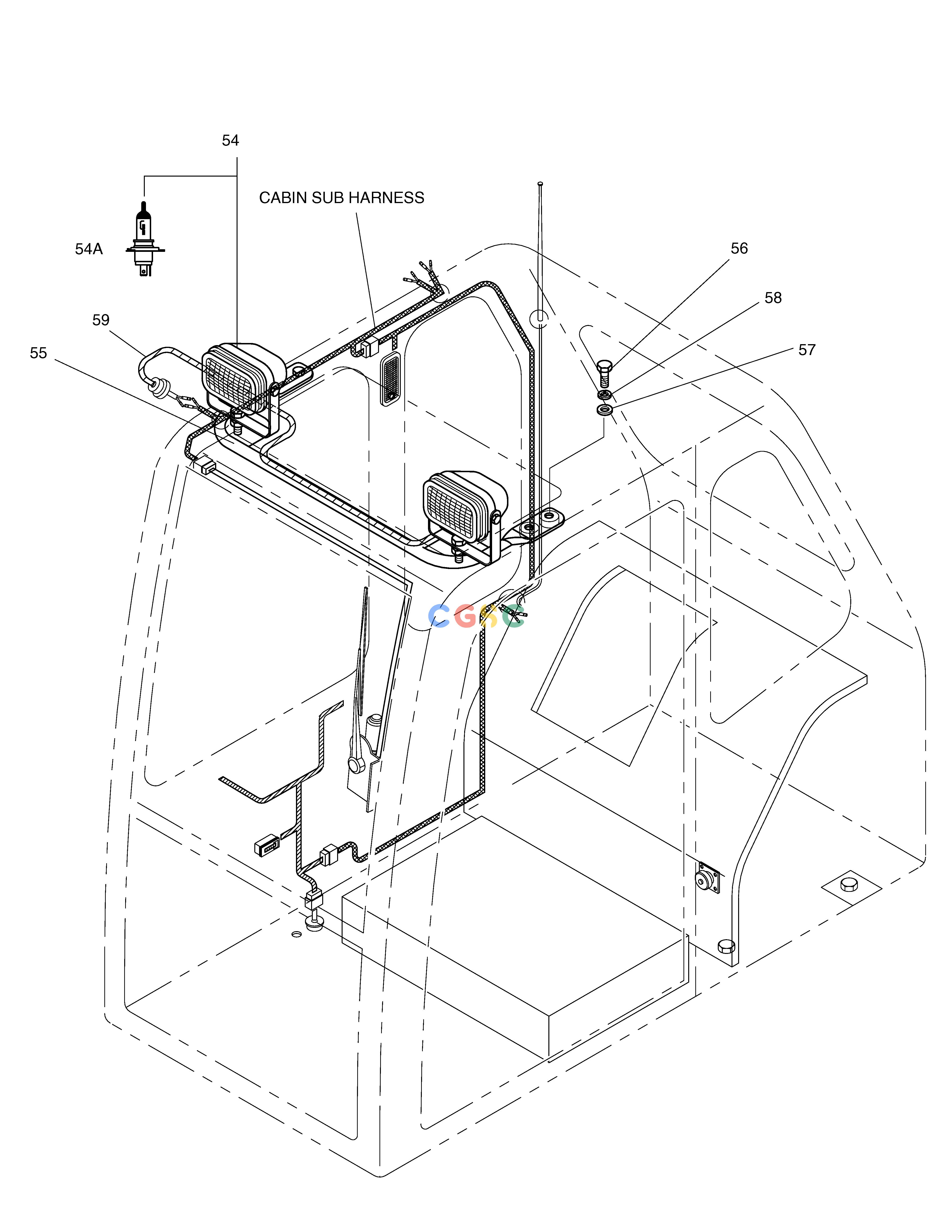斗山零件查询ELECTRIC PARTS(5)-CABIN LAMP SOLAR 500LC-V Doosan parts catalog online