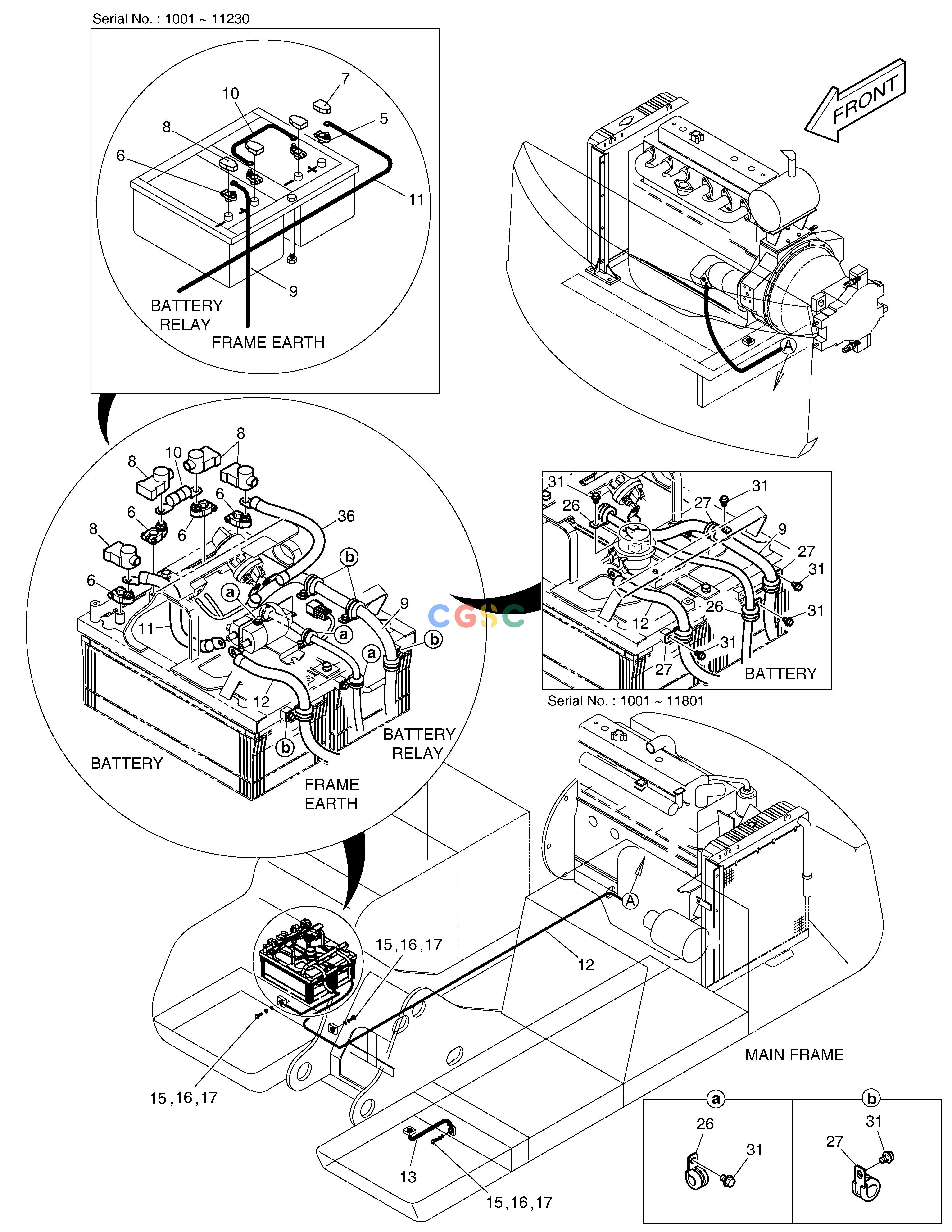 斗山零件查询ELECTRIC WIRING(1)-BATTERY SOLAR 500LC-V Doosan parts catalog online