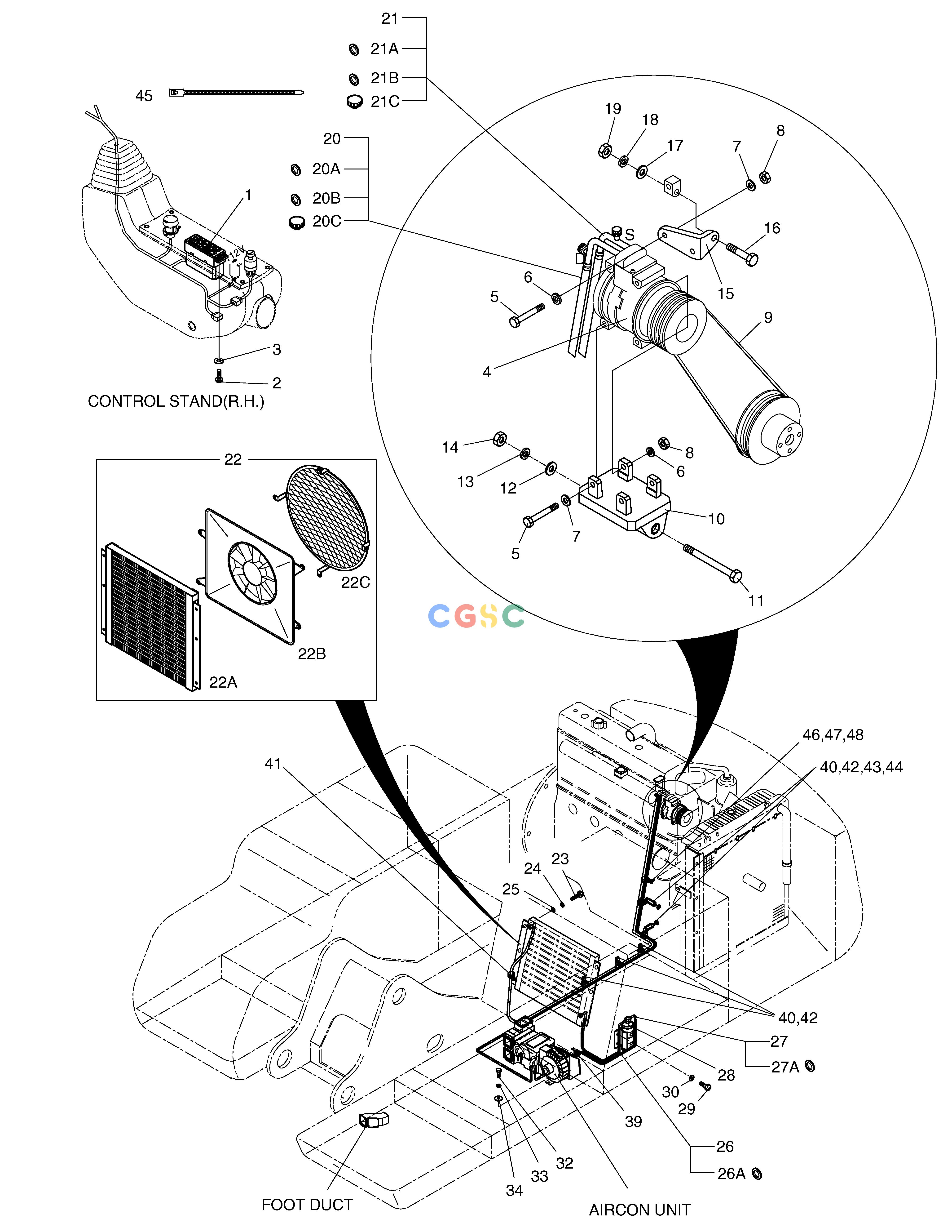 斗山零件查询AIRCONDITIONER(1) SOLAR 500LC-V Doosan parts catalog online