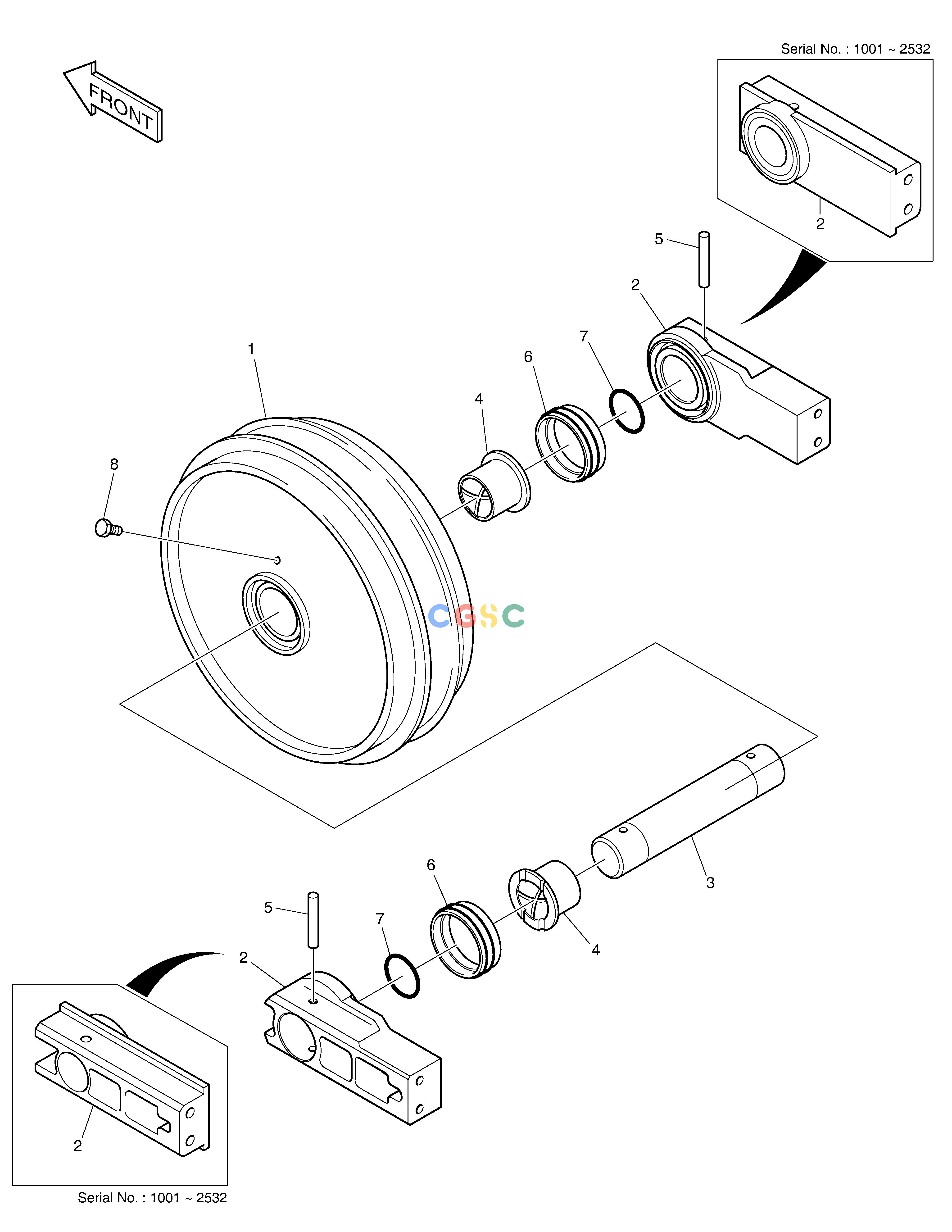斗山零件查询IDLER SOLAR 500LC-V Doosan parts catalog online