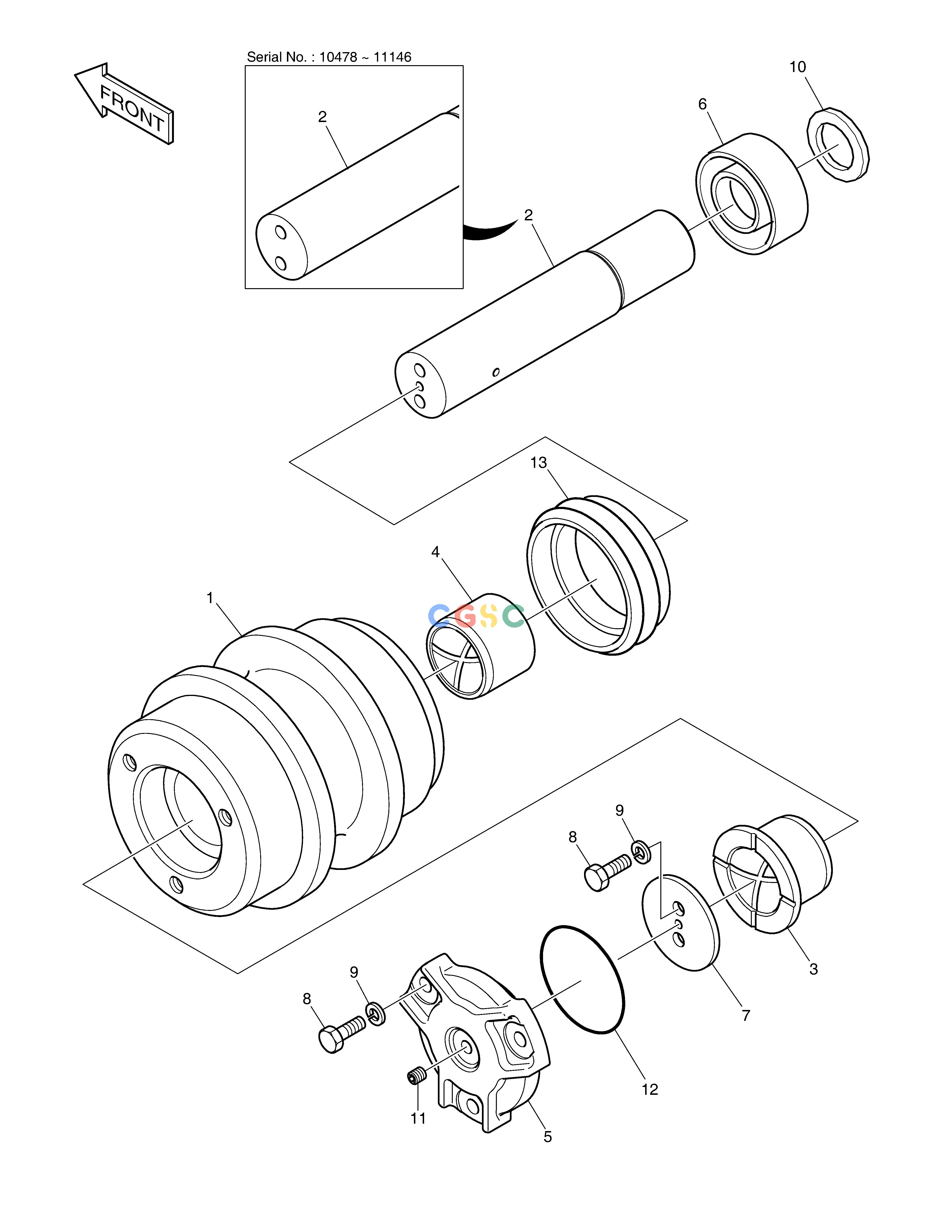 斗山零件查询UPPER ROLLER SOLAR 500LC-V Doosan parts catalog online