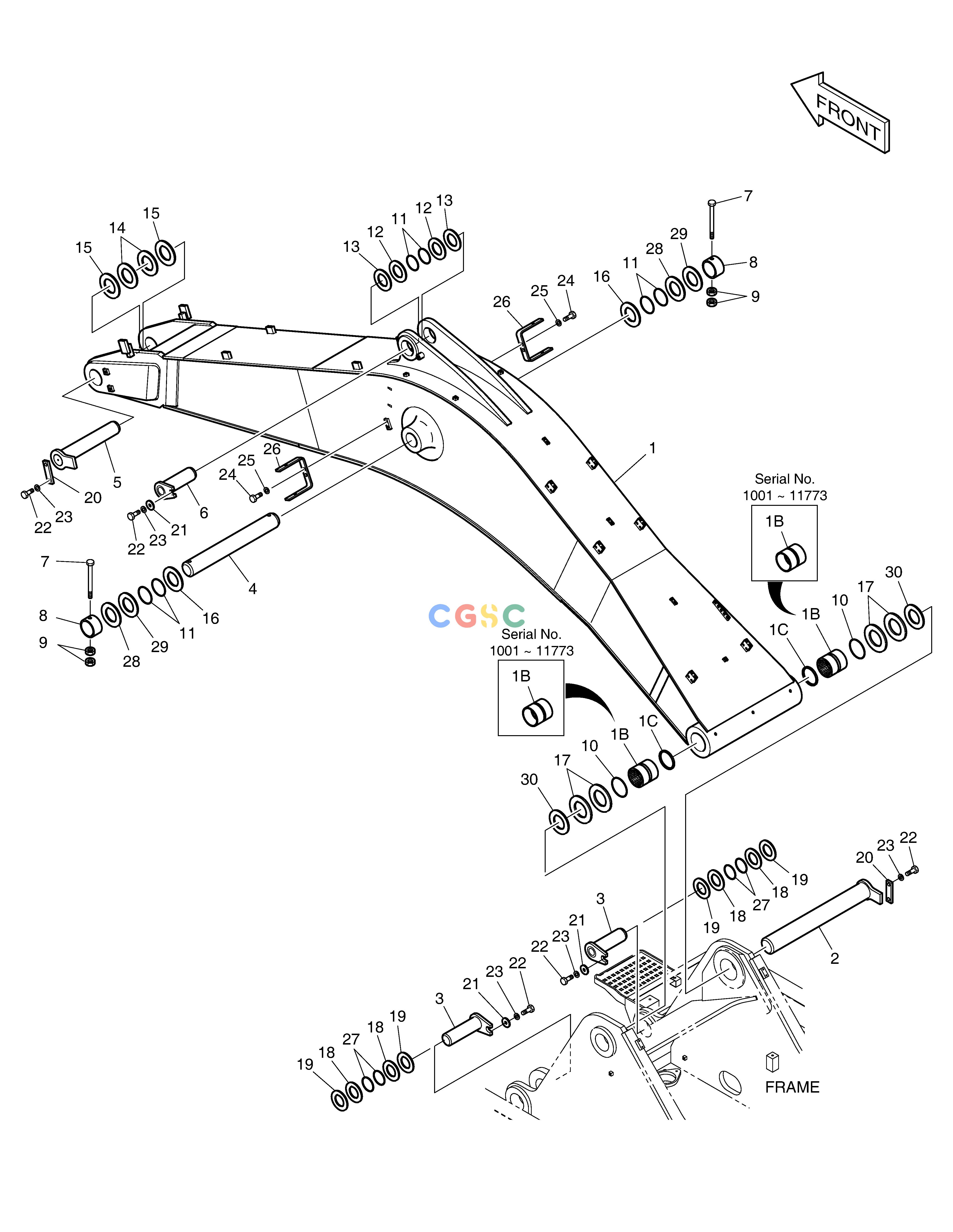 斗山零件查询BOOM-6.3m SOLAR 500LC-V Doosan parts catalog online