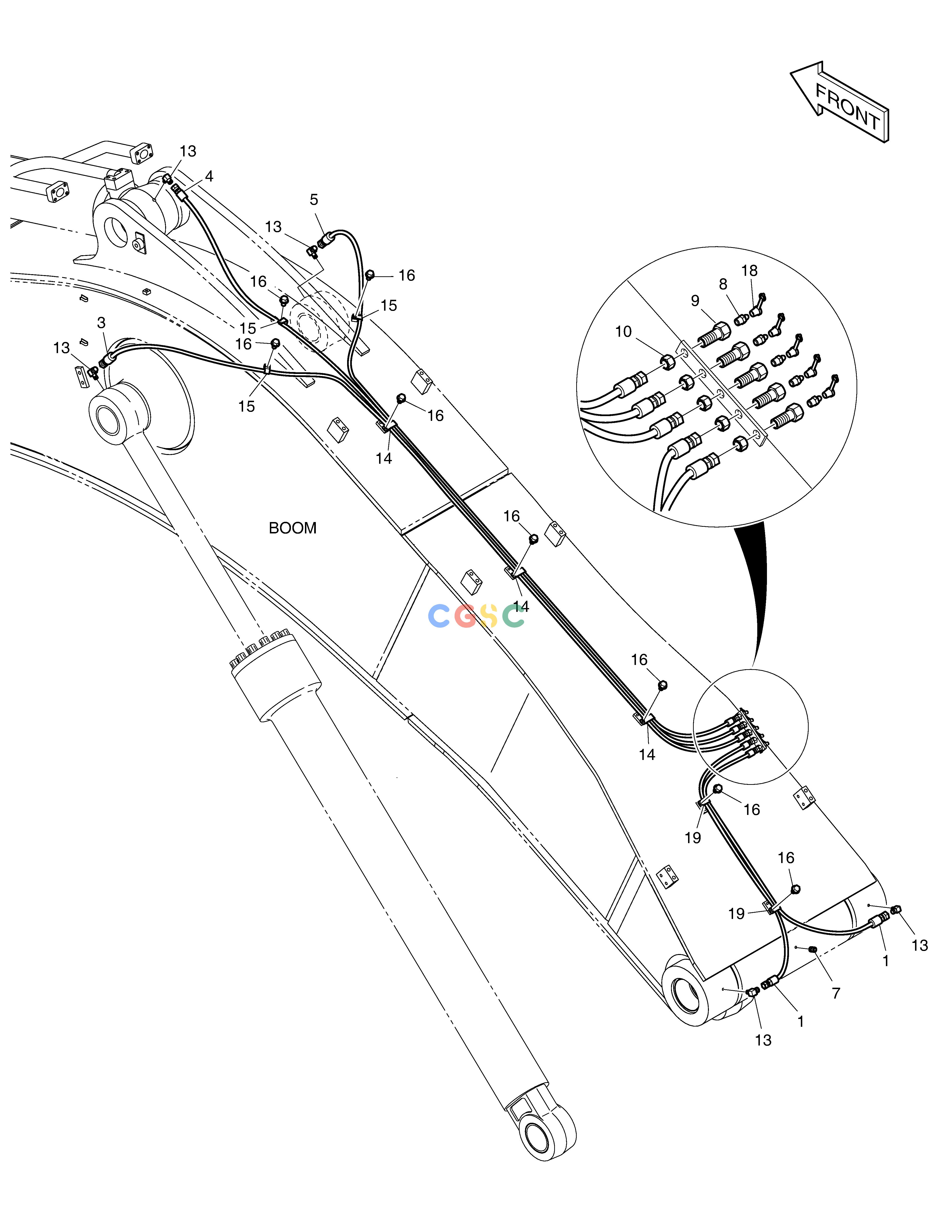 斗山零件查询LUBRICATION PIPING-6.3m BOOM SOLAR 500LC-V Doosan parts catalog online