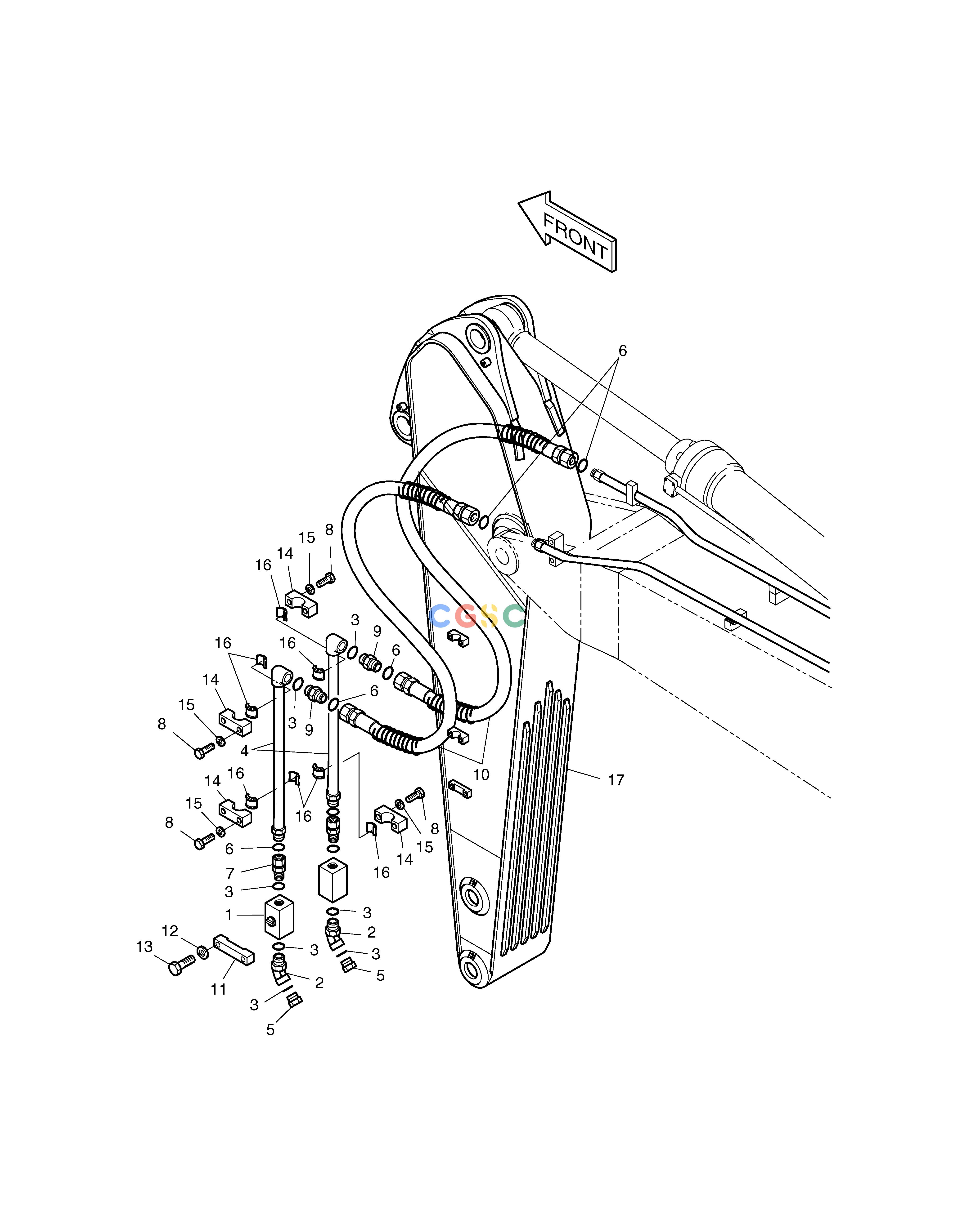 斗山零件查询ARM PIPING-2.9m ONE & TWO WAY SOLAR 500LC-V Doosan parts catalog online
