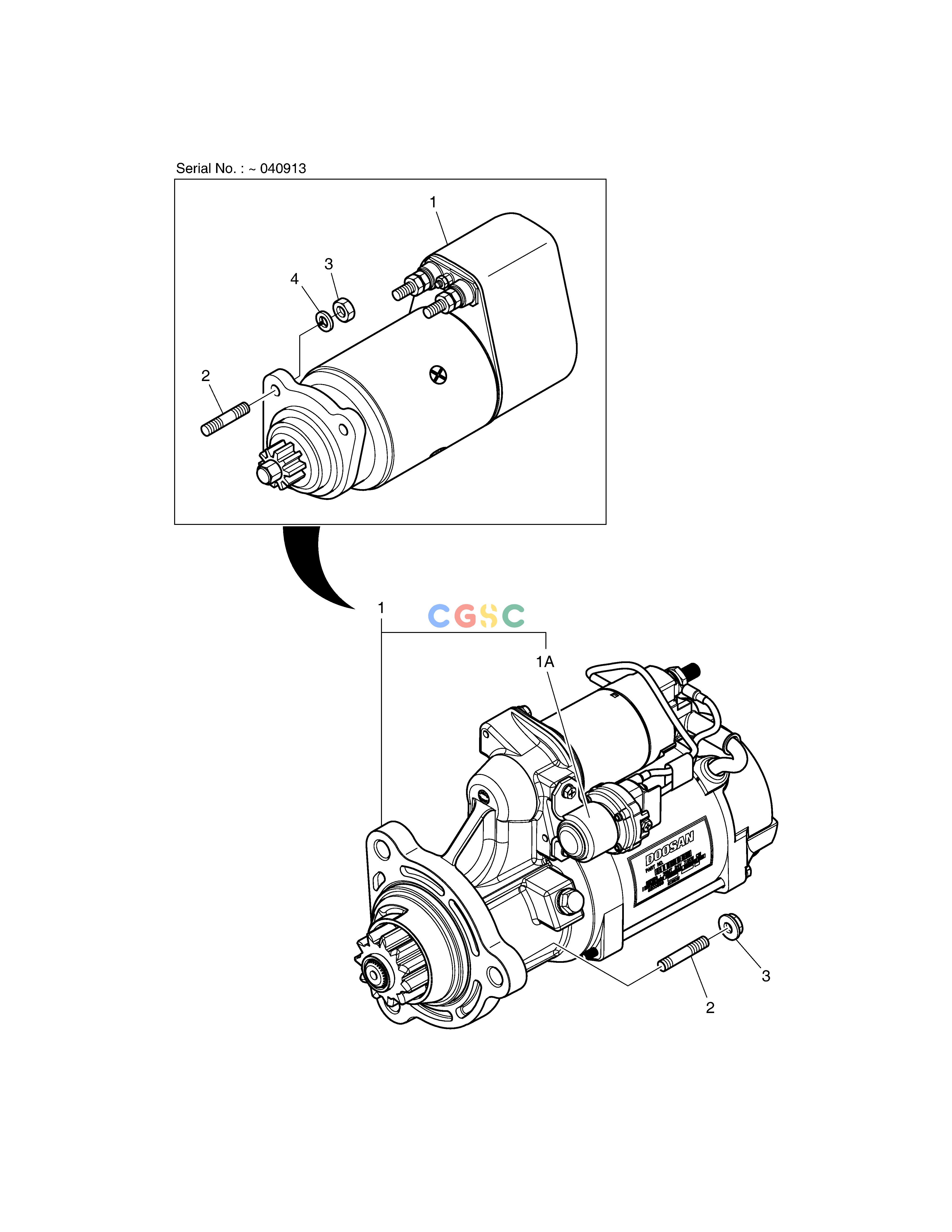 斗山零件查询STARTER SOLAR 500LC-V Doosan parts catalog online
